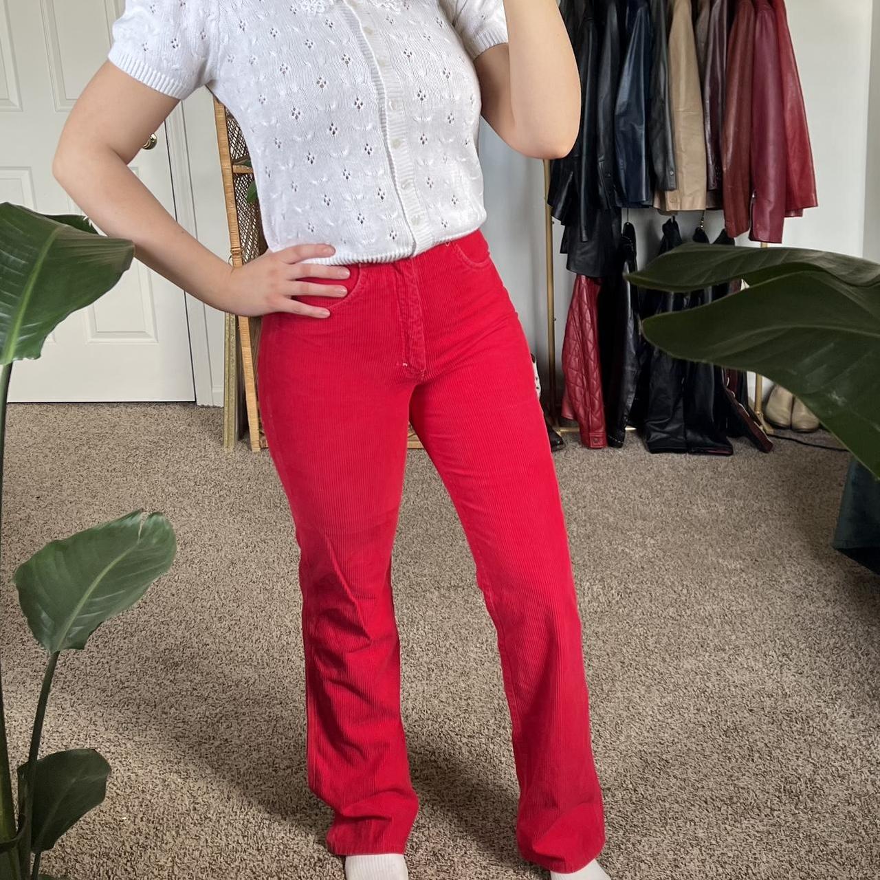 Bright store red pants