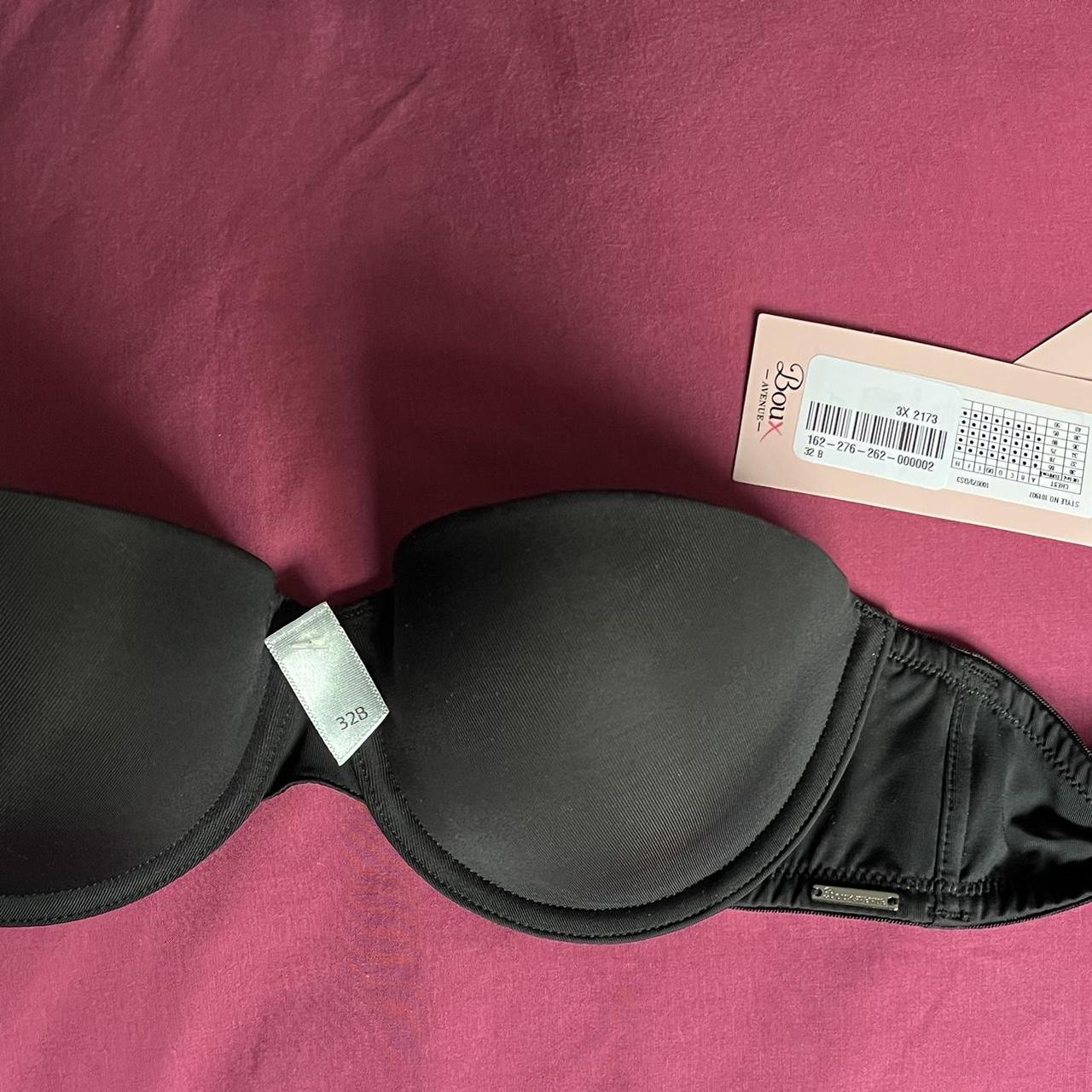 Boux Avenue Black Strapless Bra Size 32b Depop