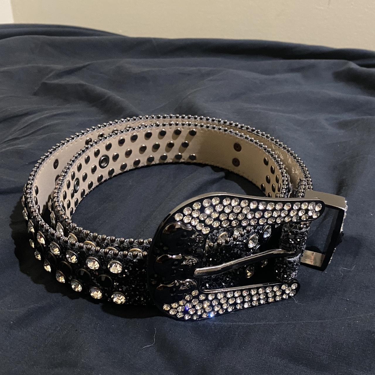 Rhinestone belt store Bb belt size 44 looks cool has... - Depop