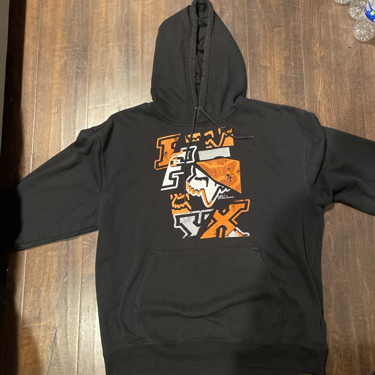 Fox hoodie black store orange