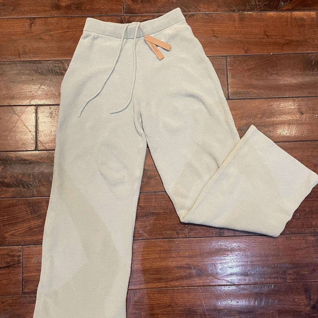 skims mint light cozy wide leg pants original paid - Depop