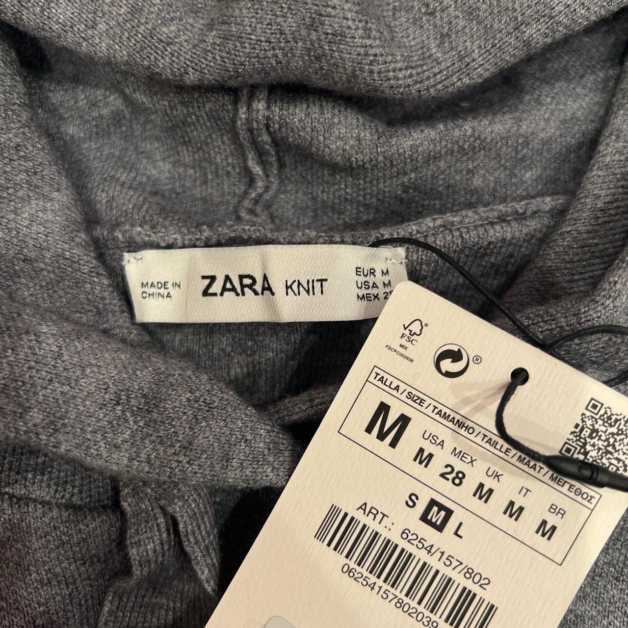zara gray hoodie with sparkle strings , - size medium