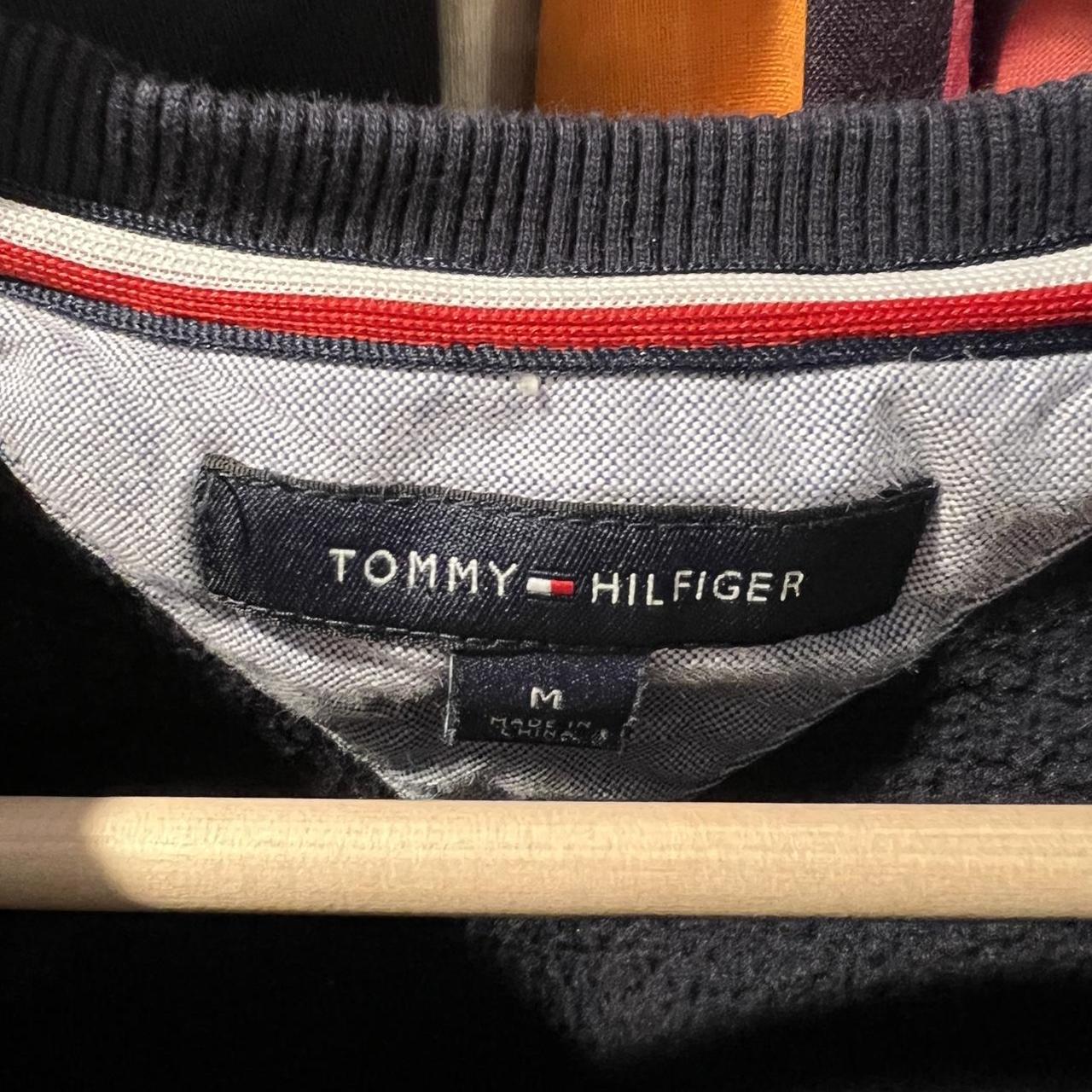 y2k Tommy Hilfiger Chenille Patch Crewnec. Size:... - Depop