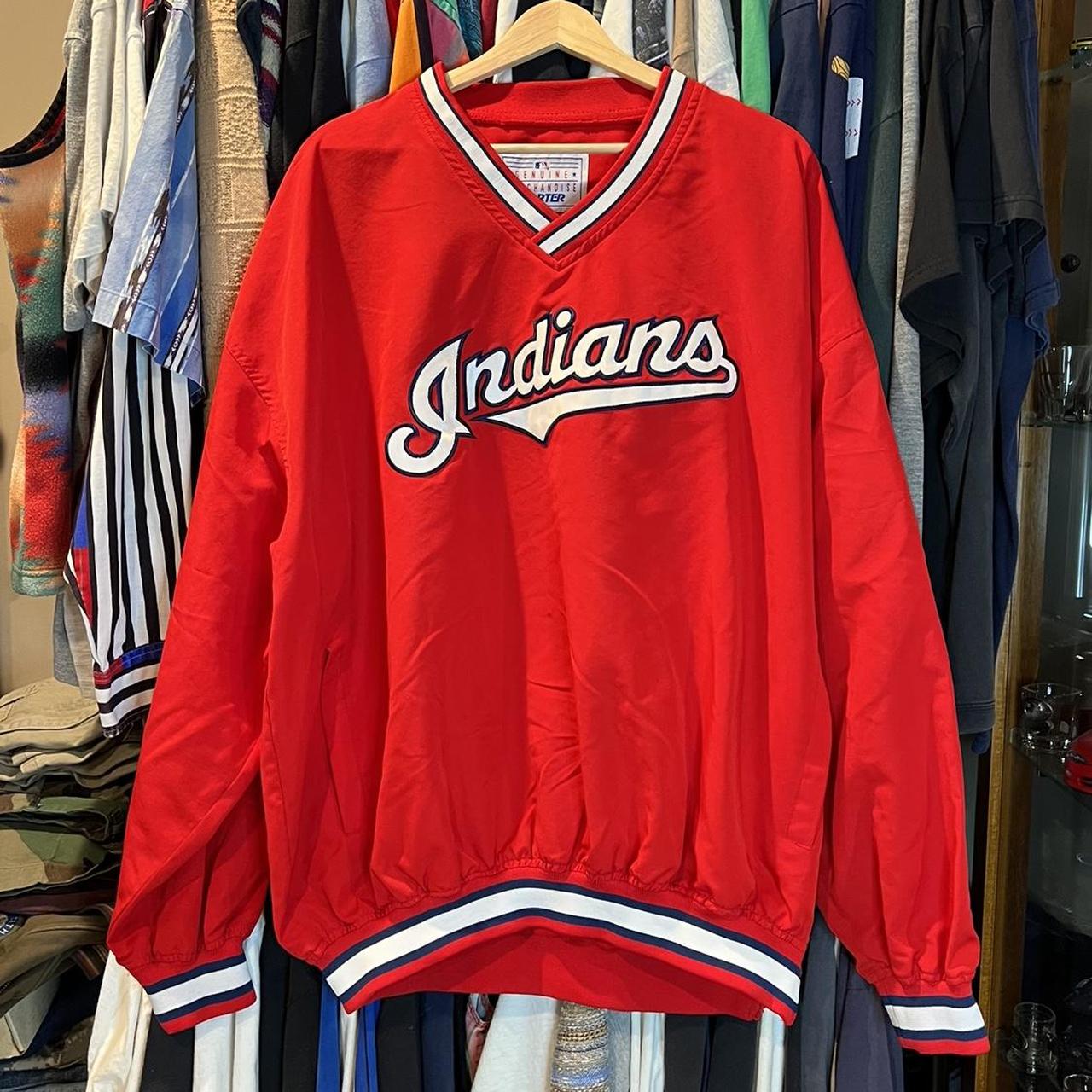 Vintage 90s Starter Cleveland Indians Windbreaker... - Depop