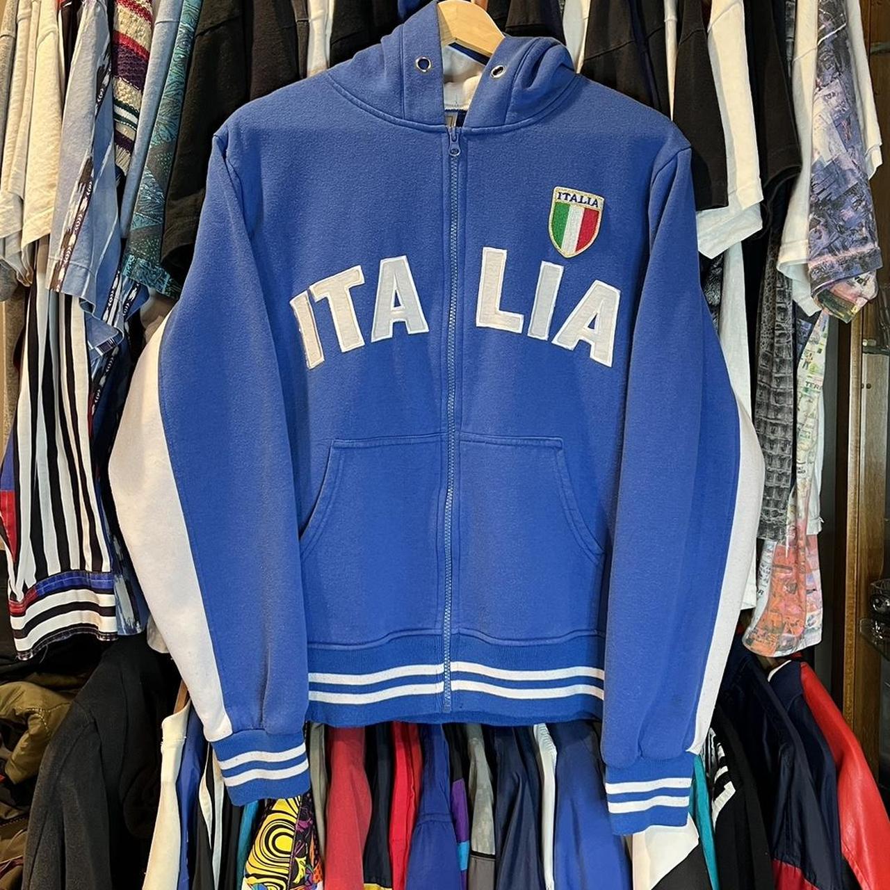 y2k Italy Soccer Football Track Zip Up... - Depop