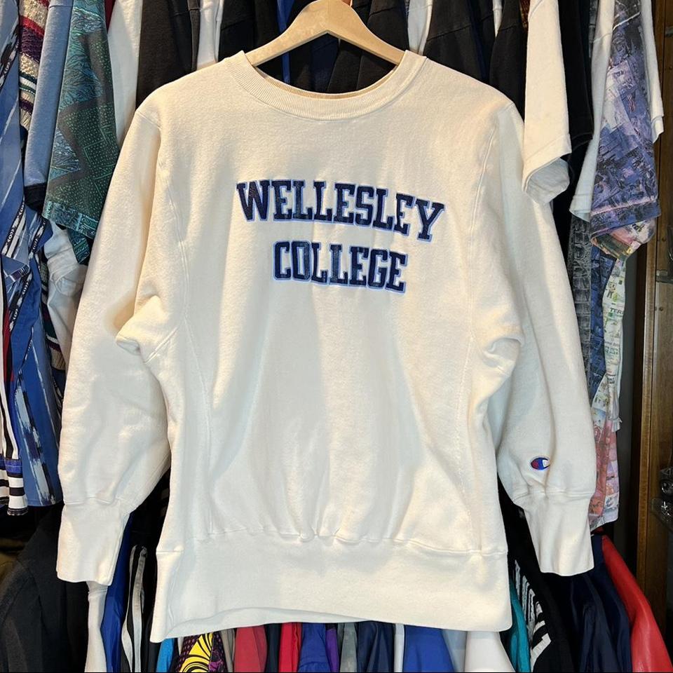 Vintage 80s Champion Reverse Weave Wellesley College... - Depop
