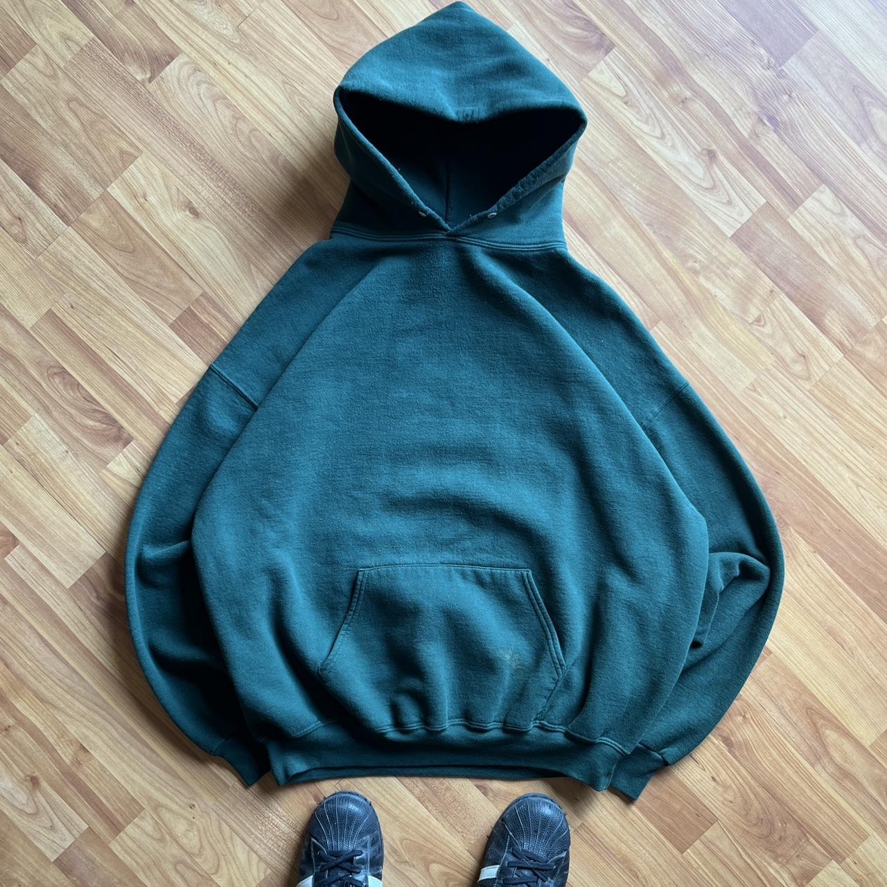 Jerzees Men's Green Hoodie Depop