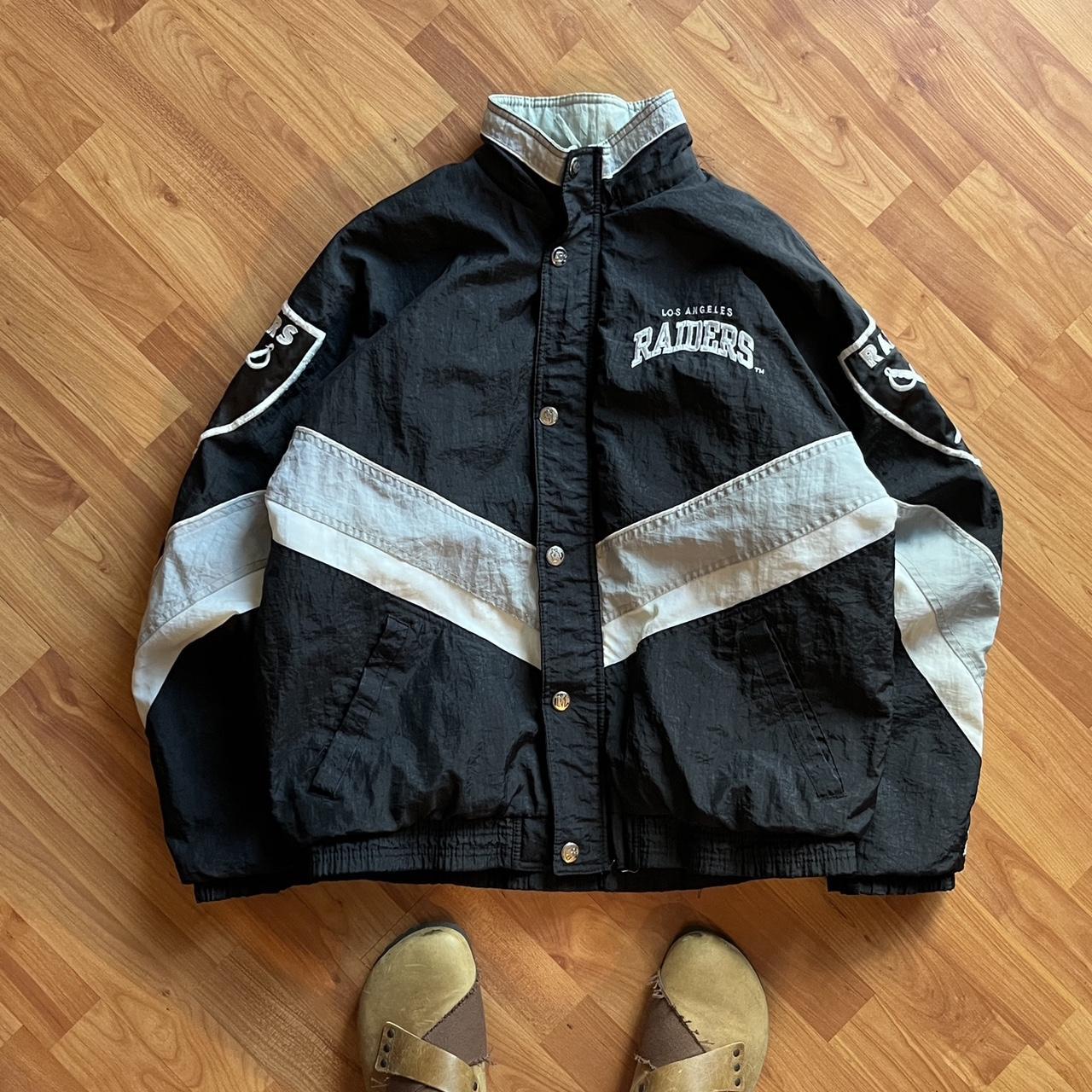 Vintage 90s Raiders NFL Starter Puffer Jacket Men's - Depop