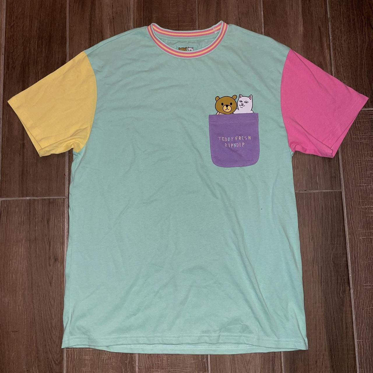 Teddy Fresh x Ripndip pocket t shirt Pit to pit 19... - Depop