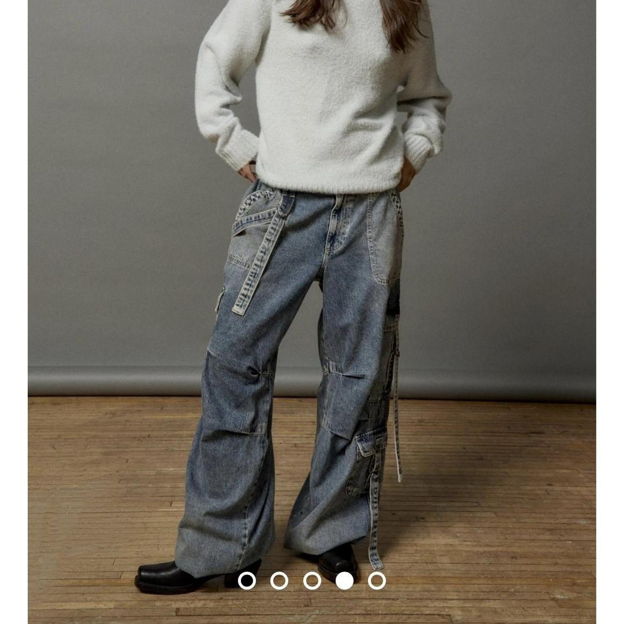 【COSYHARU】Verite brushed wide strap cargo denim The official online store of COSYHARU | 60% - Asian Fashion