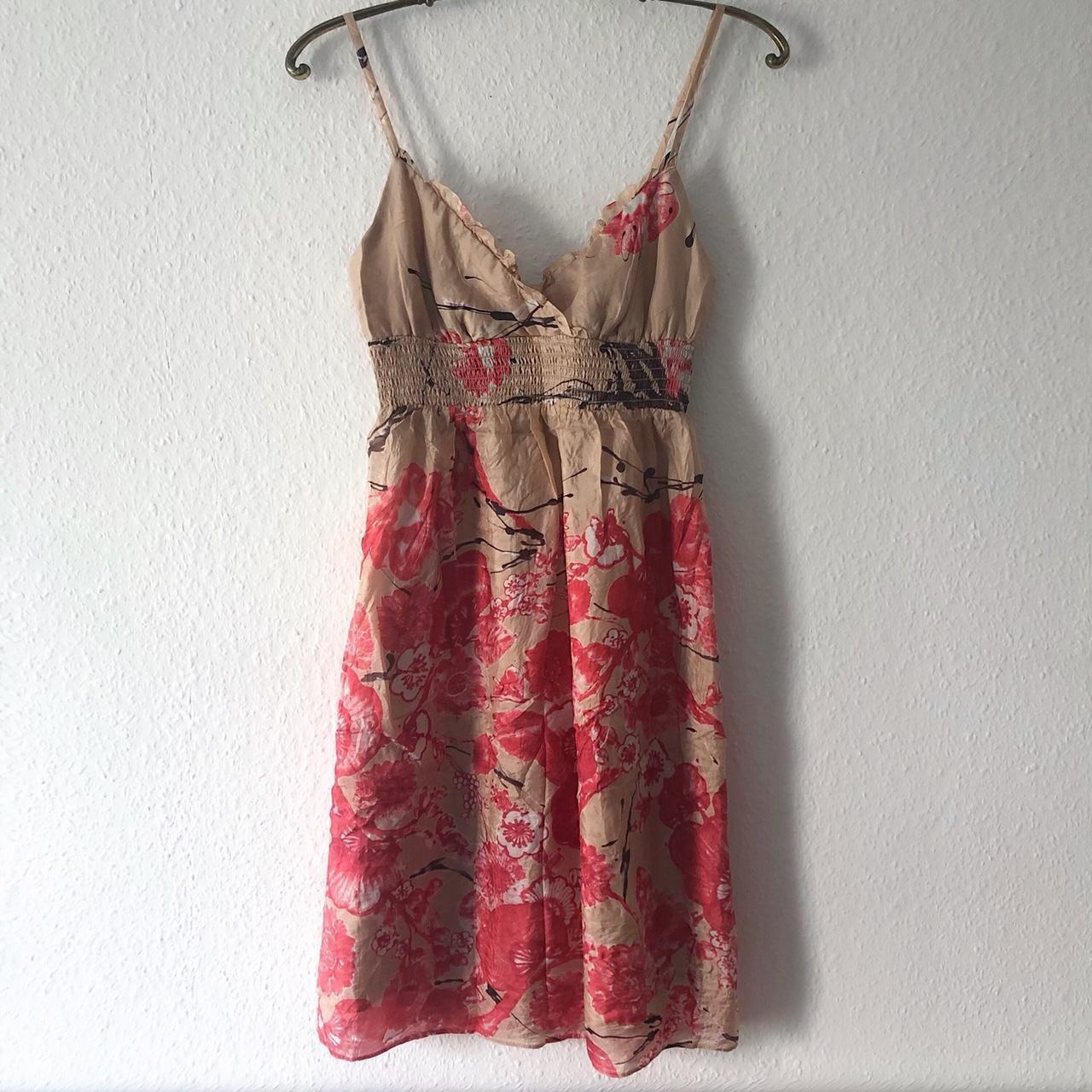 Vintage Y2K fit & flare silk dress 🌺 Soft romantic... - Depop