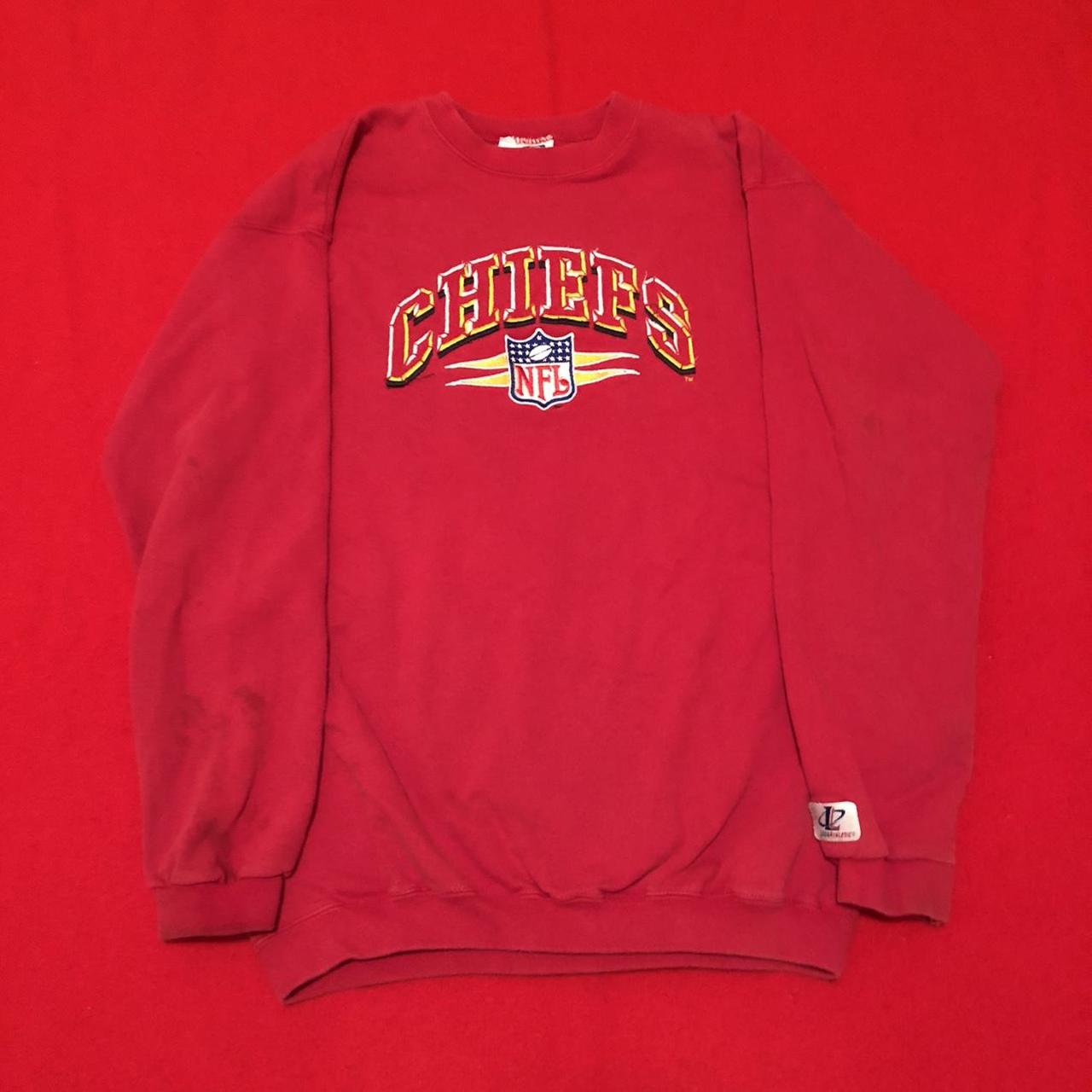 Vintage 90's Kansas City Chiefs Sweatshirt Size - Depop