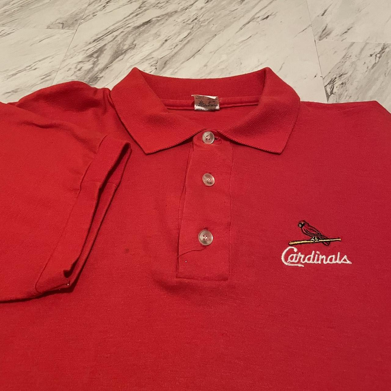 Vintage 80's STL Cardinals Polo Shirt Size men's - Depop