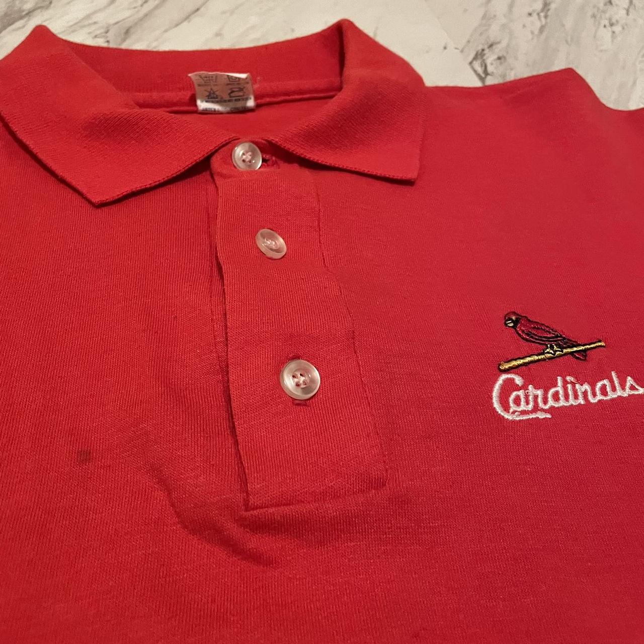 Vintage 80's STL Cardinals Polo Shirt Size men's - Depop