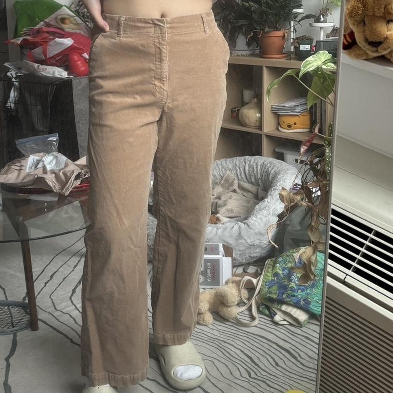 Uniqlo light brown corduroy pants waist 28-29 inches - Depop