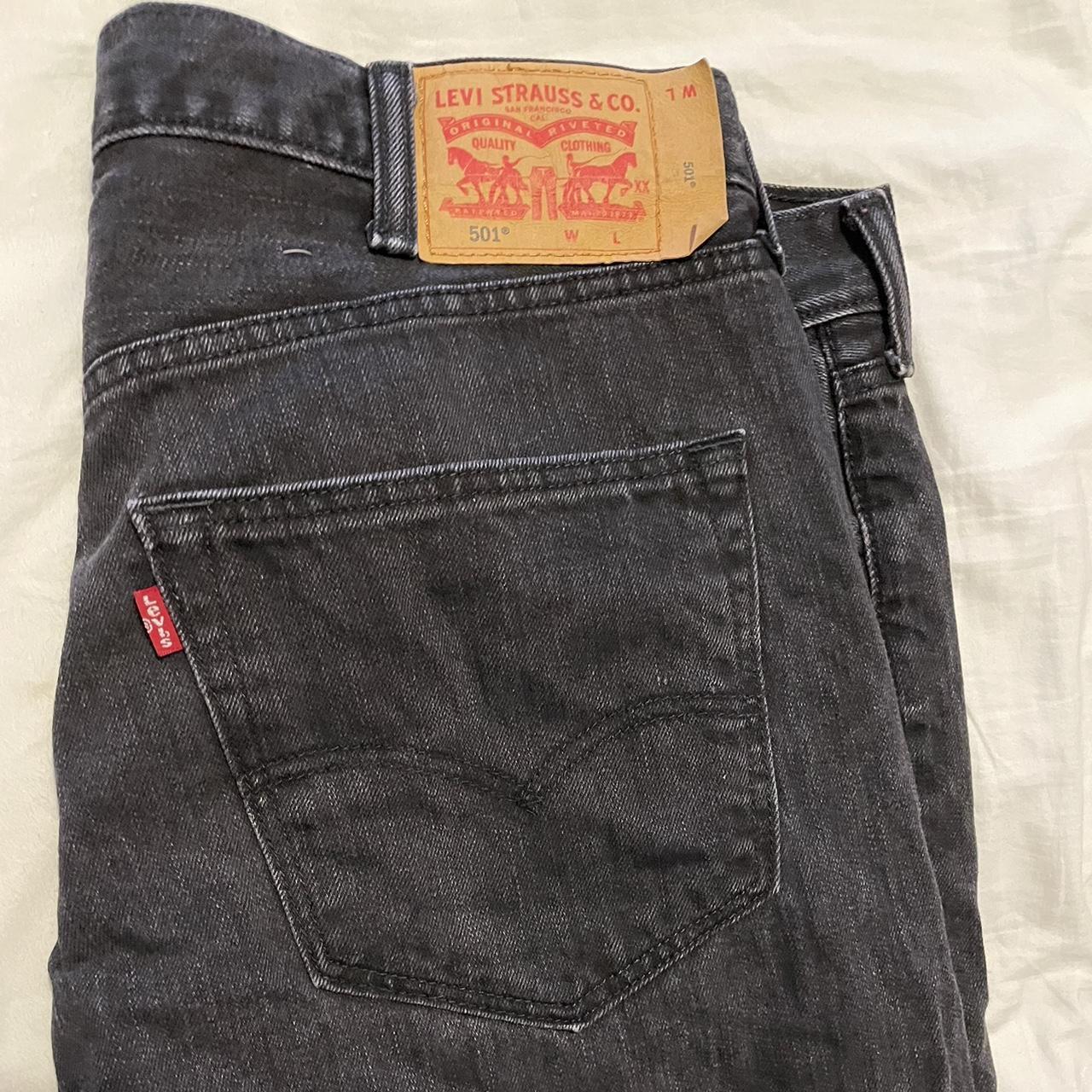 Vintage black Levi 501 jeans. Great baggy fit. Near... - Depop