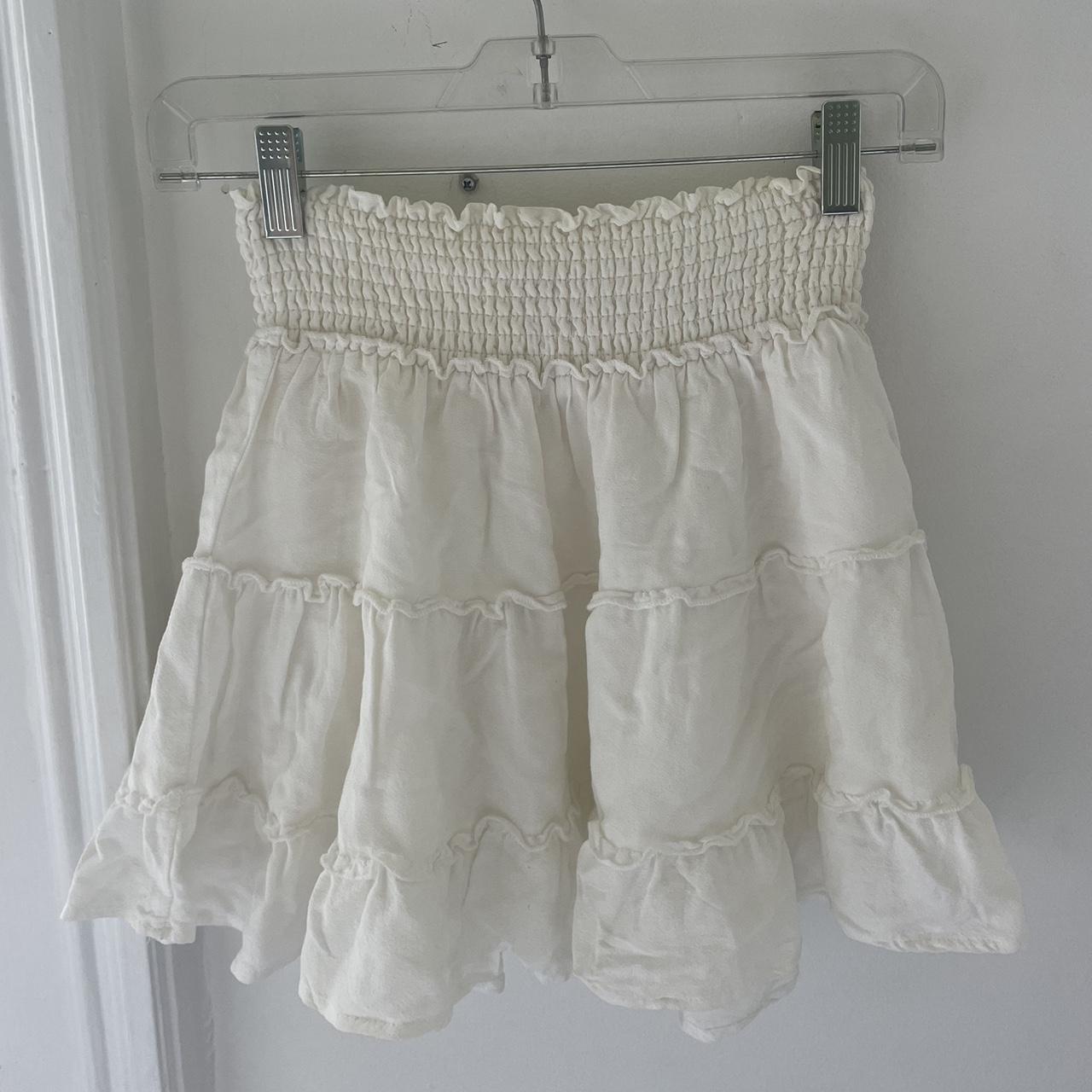 Garage white tiered ruffle skirt, with Depop