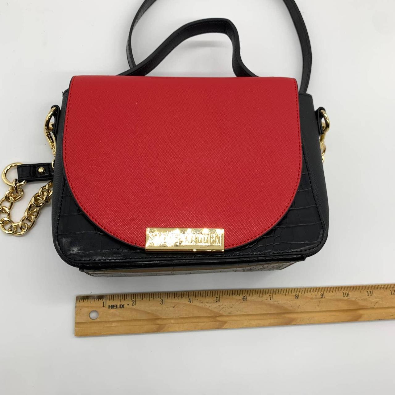 Steven Madden Melodie Crossbody Purse Womens Medium Size Red Black Handbags
