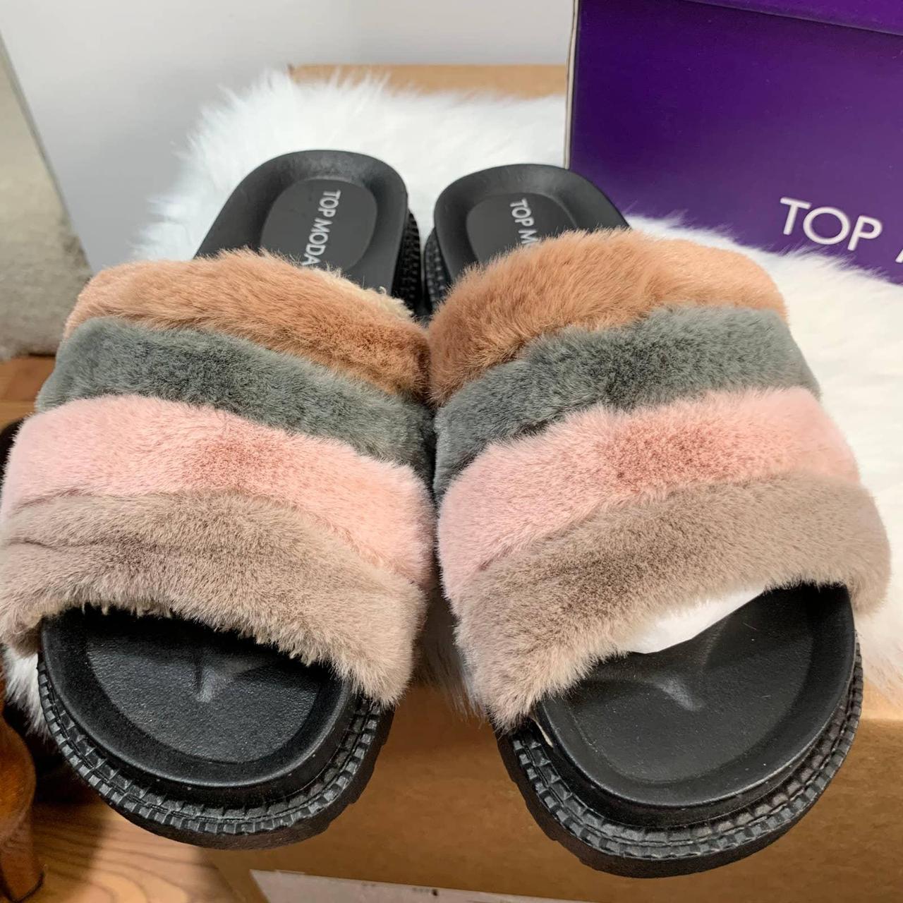 TOP MODA Faux Fur Slide Sandal Women s Shoes Size Depop