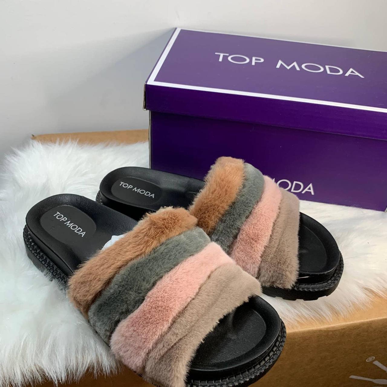 TOP MODA Faux Fur Slide Sandal Women s Shoes Size Depop