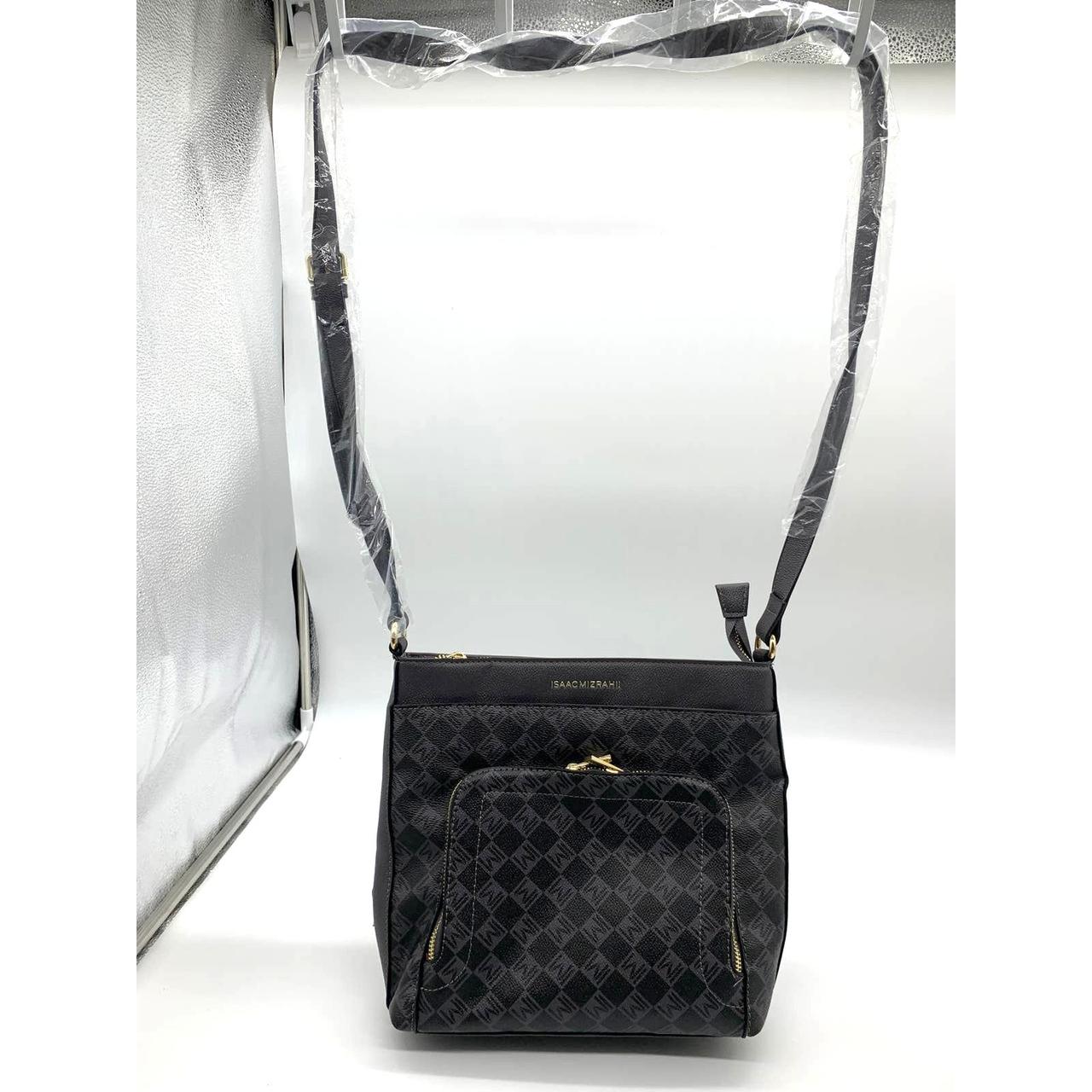 Isaac Mizrahi Black orders Leather Messenger