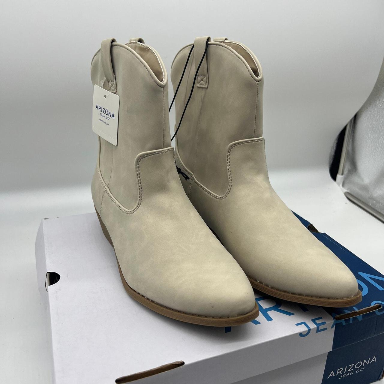 Women's Ankle Boots - Cream - US 9 – Arizona Jean Co Womens Western Heel Booties …
