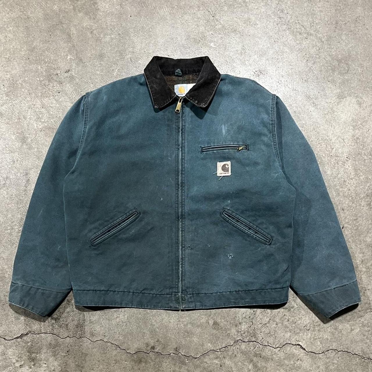 Vintage Teal Carhartt Detroit Jacket Super rare... - Depop