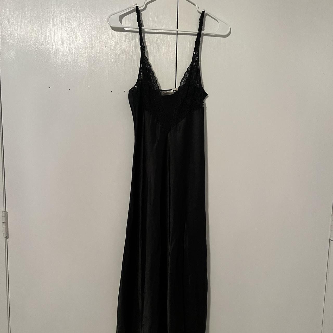 Long black Victoria secret slip dress, gold tag size... - Depop