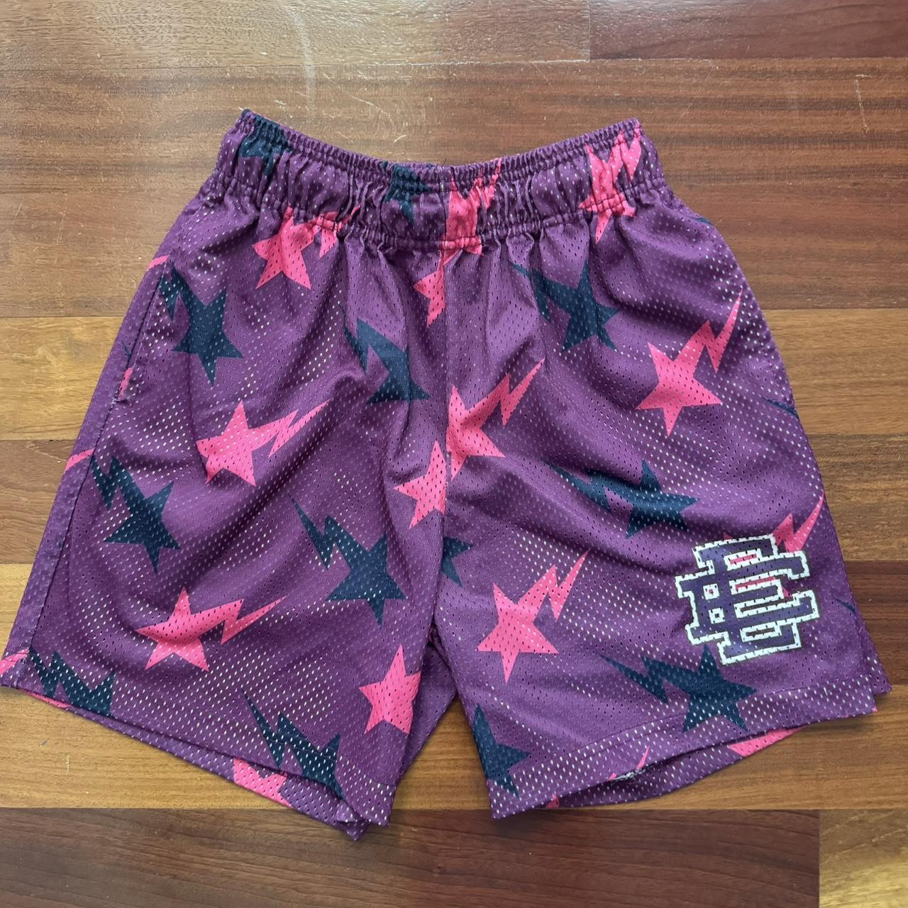 ウェア Eric Emanuel Bapesta Eric Emanuel x BAPE Star Basic Mesh Shorts - White Orange