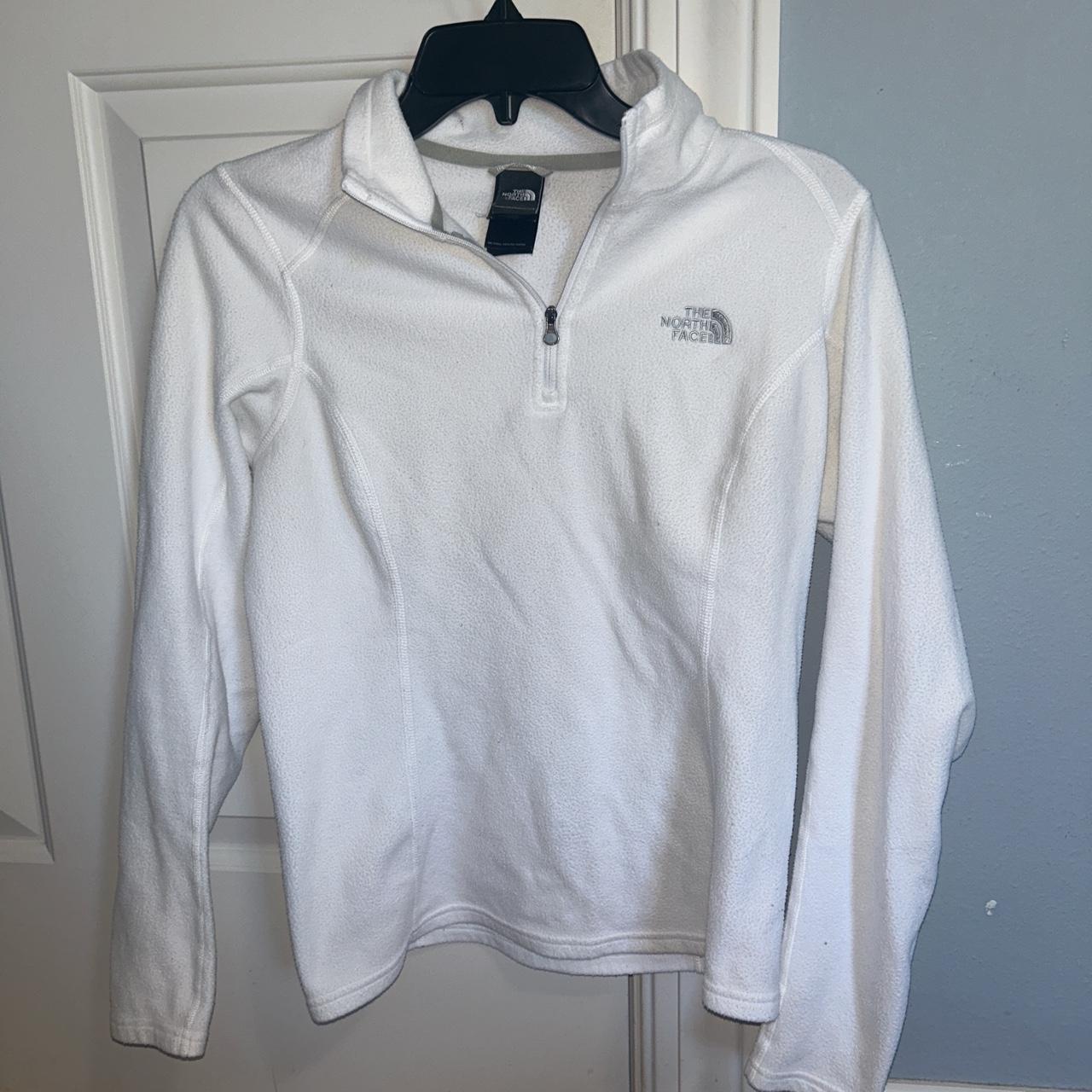 White fuzzy clearance north face jacket