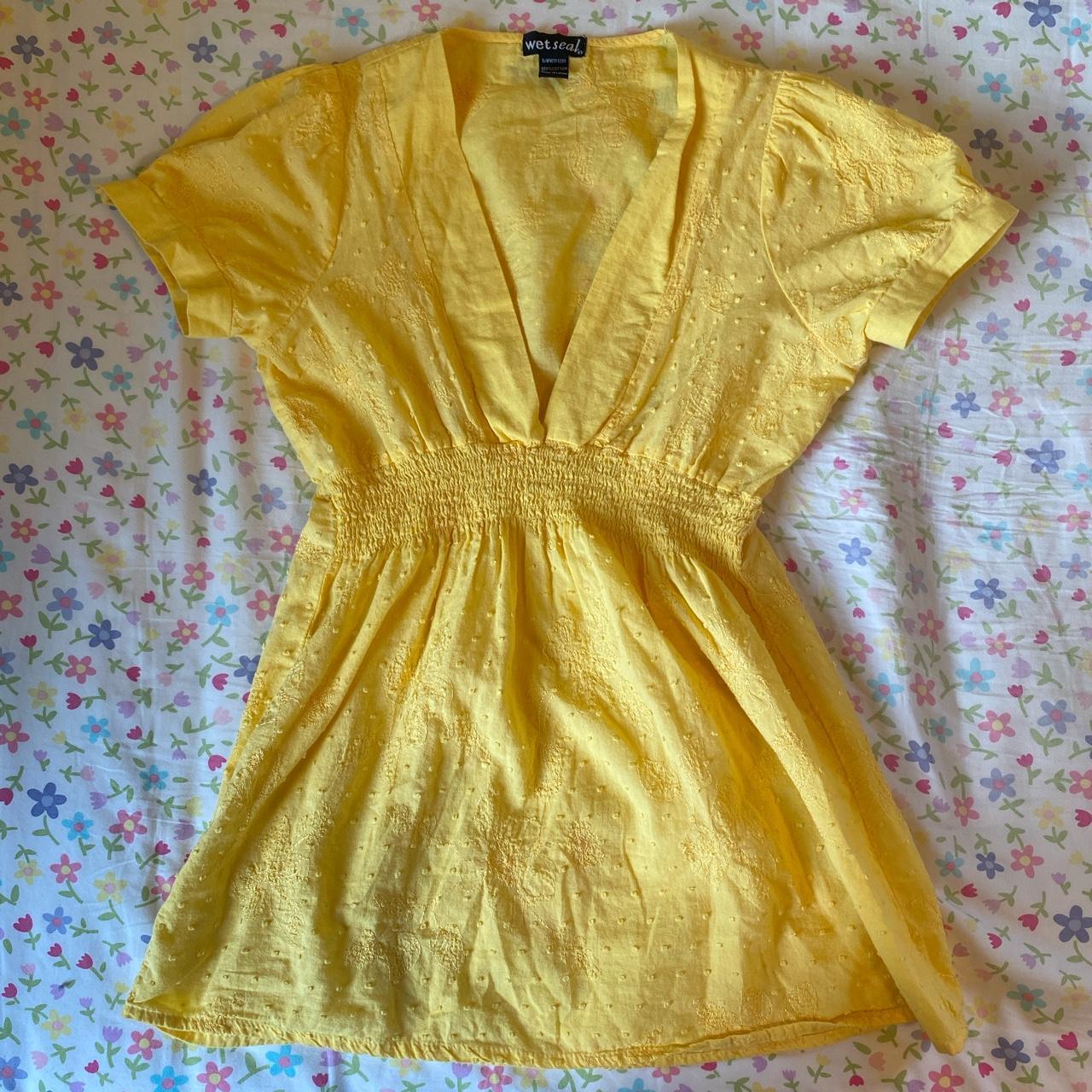Wet Seal Women's Yellow Blouse Depop