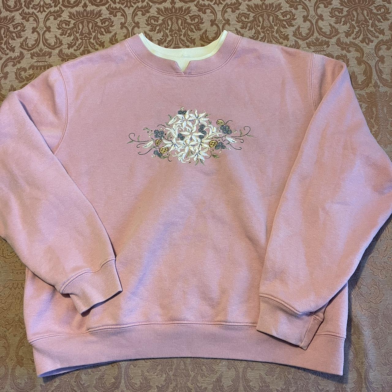 Vintage Pink Sweater Size S Length 21.5in P2P 21in... - Depop