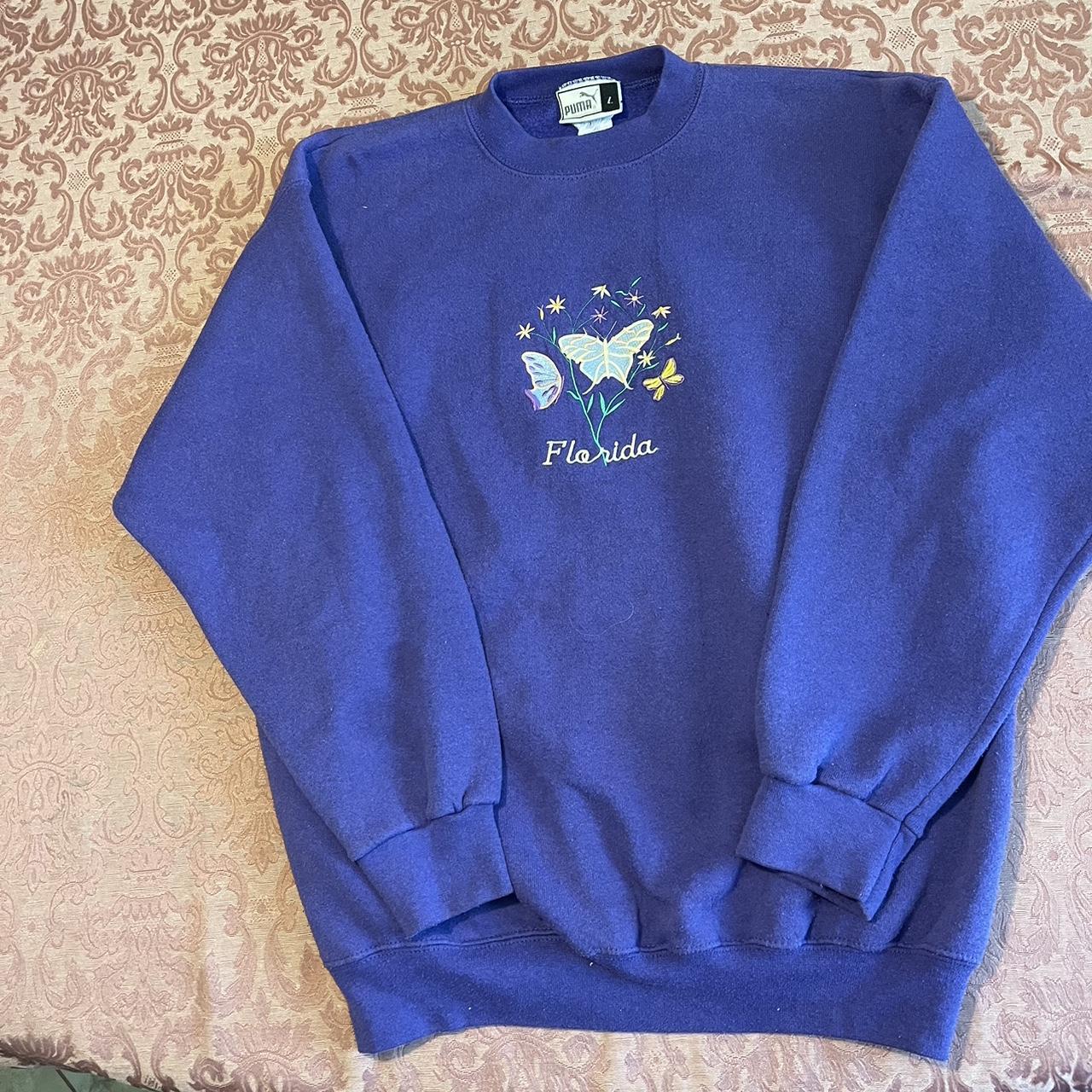 Purple Puma Florida Sweater Size L 26x21 Purple... - Depop