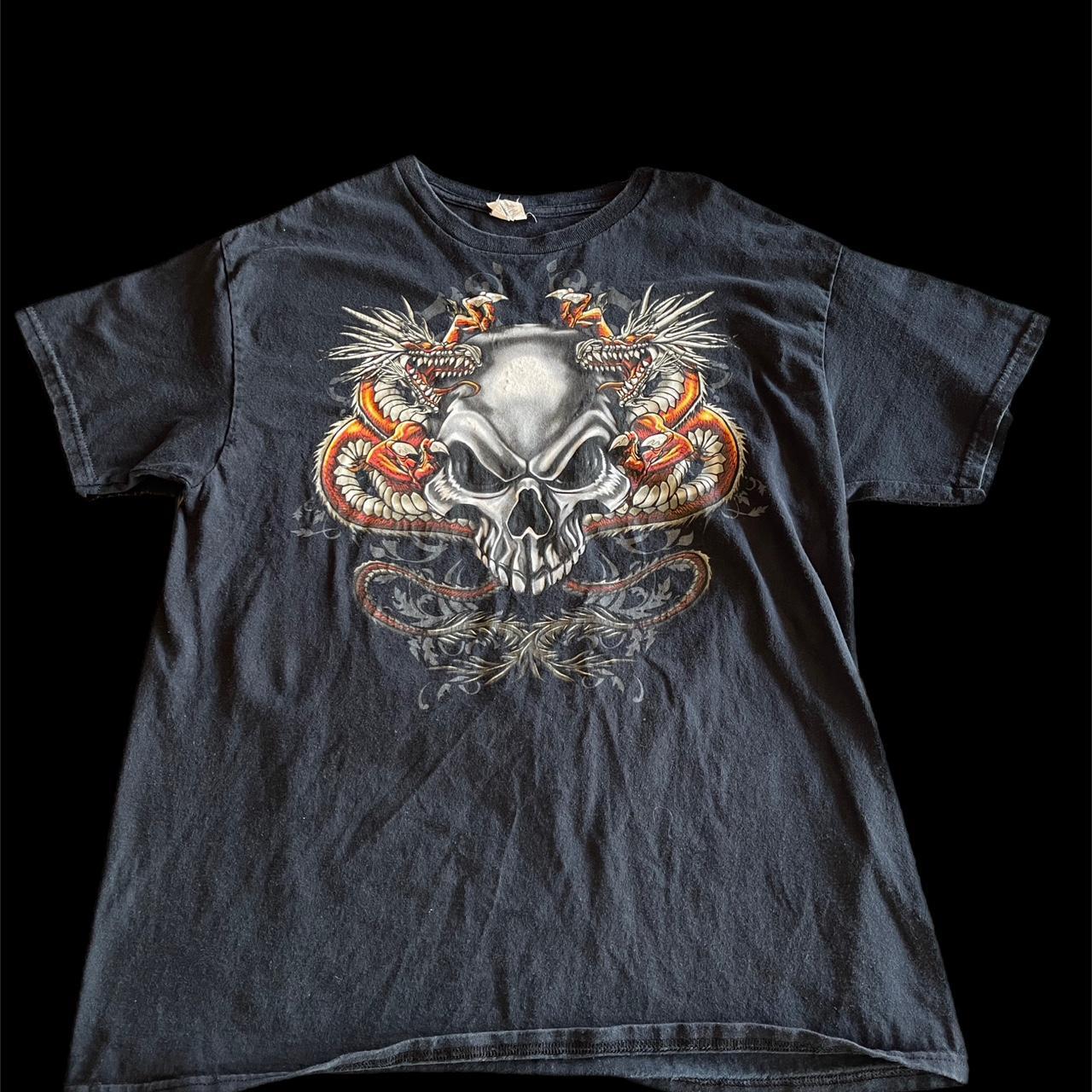 Skull Tee, No tags But fits A Large , Length 27in , P2P