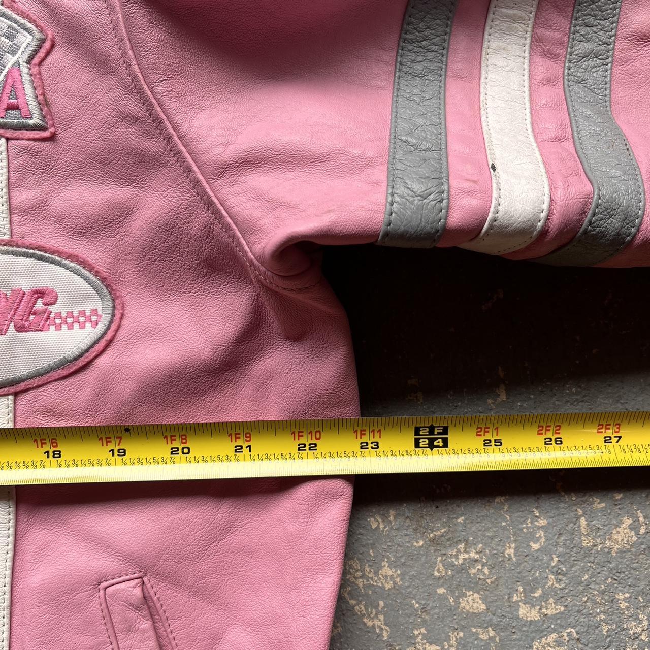 NASCAR Women's Grey and Pink Jacket | Depop