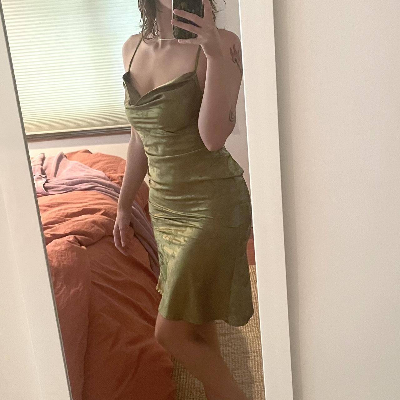 Cider green dress, worn once to a wedding. Fits me... Depop
