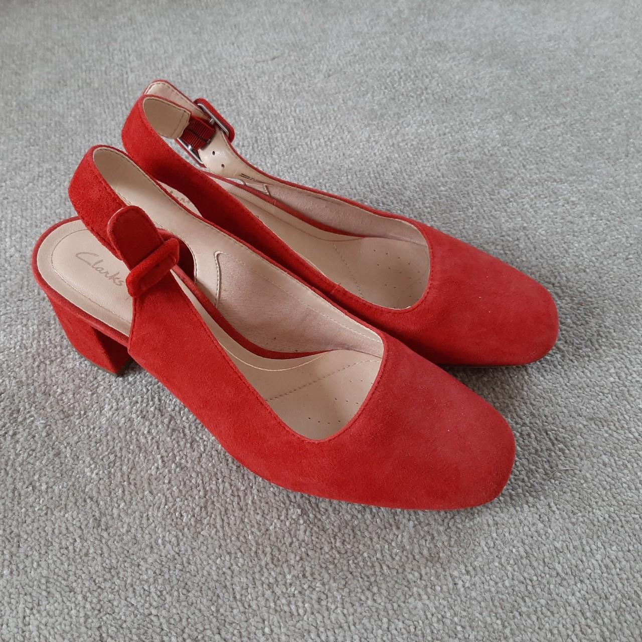 clarks red heels