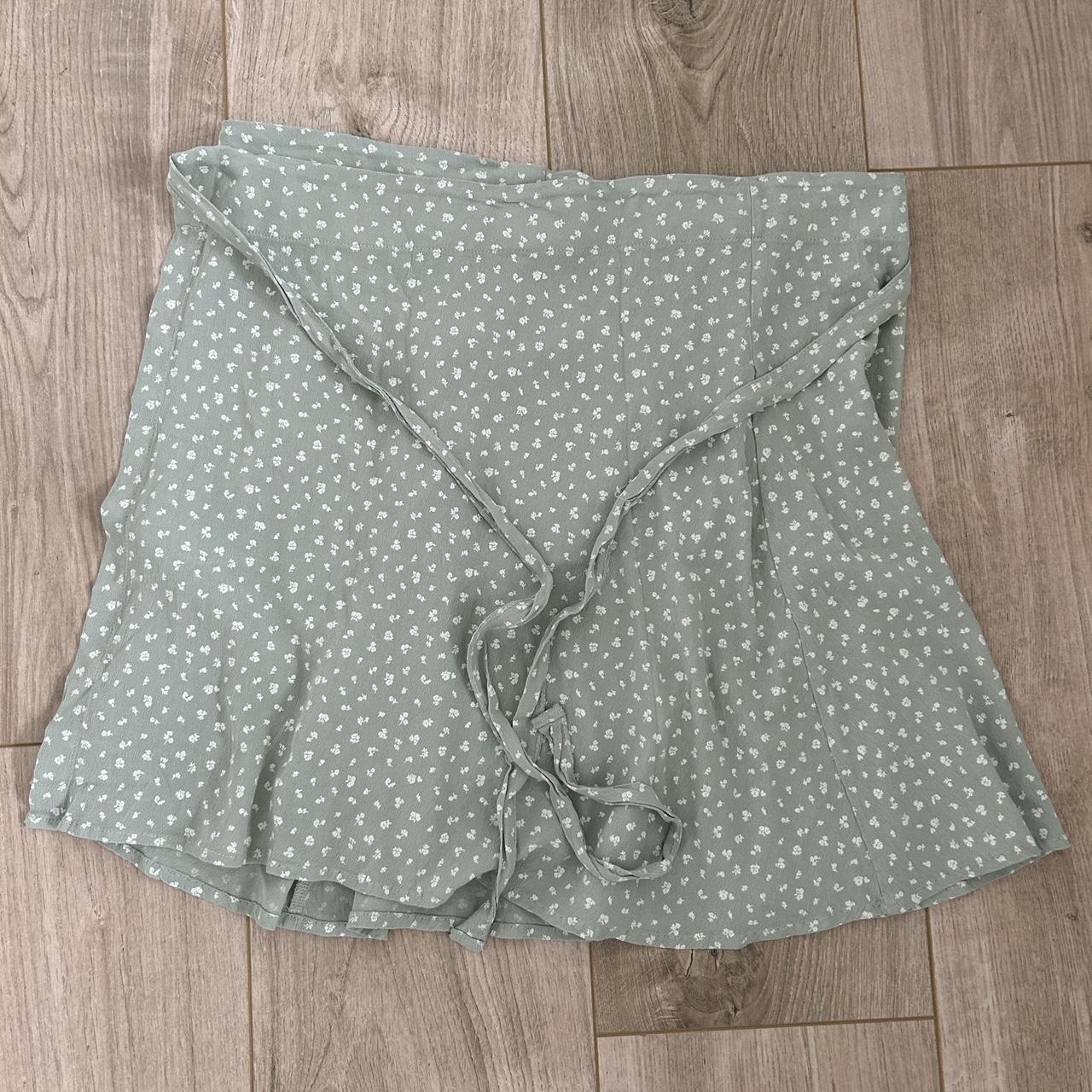 brandy melville green genevieve skirt (flowey wrap... - Depop