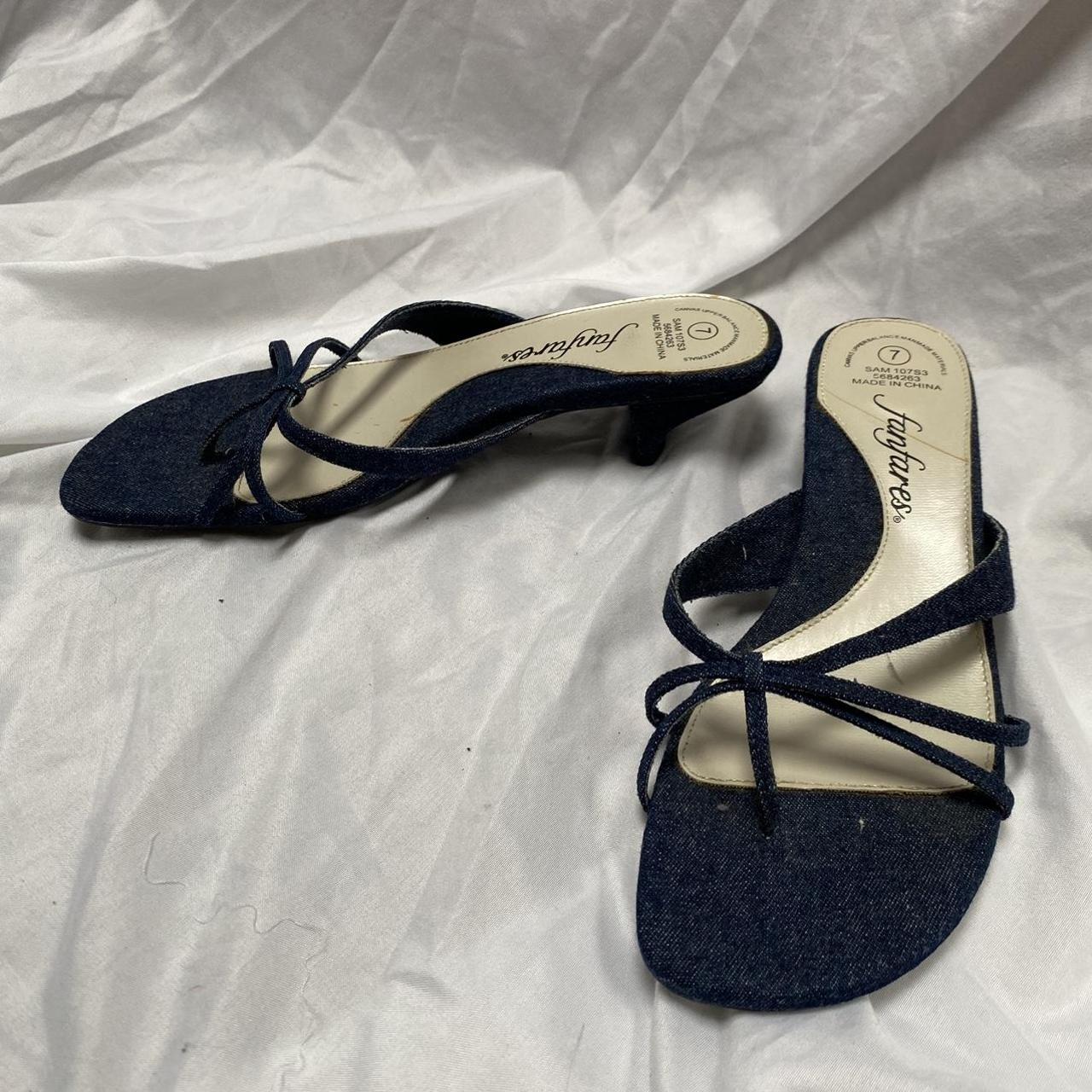 denim kitten heels