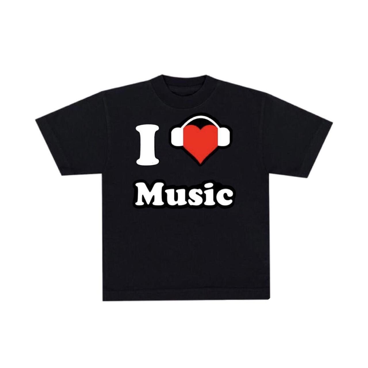 I heart music! Black tshirt 100% heavy Gildan&hellip; - Depop