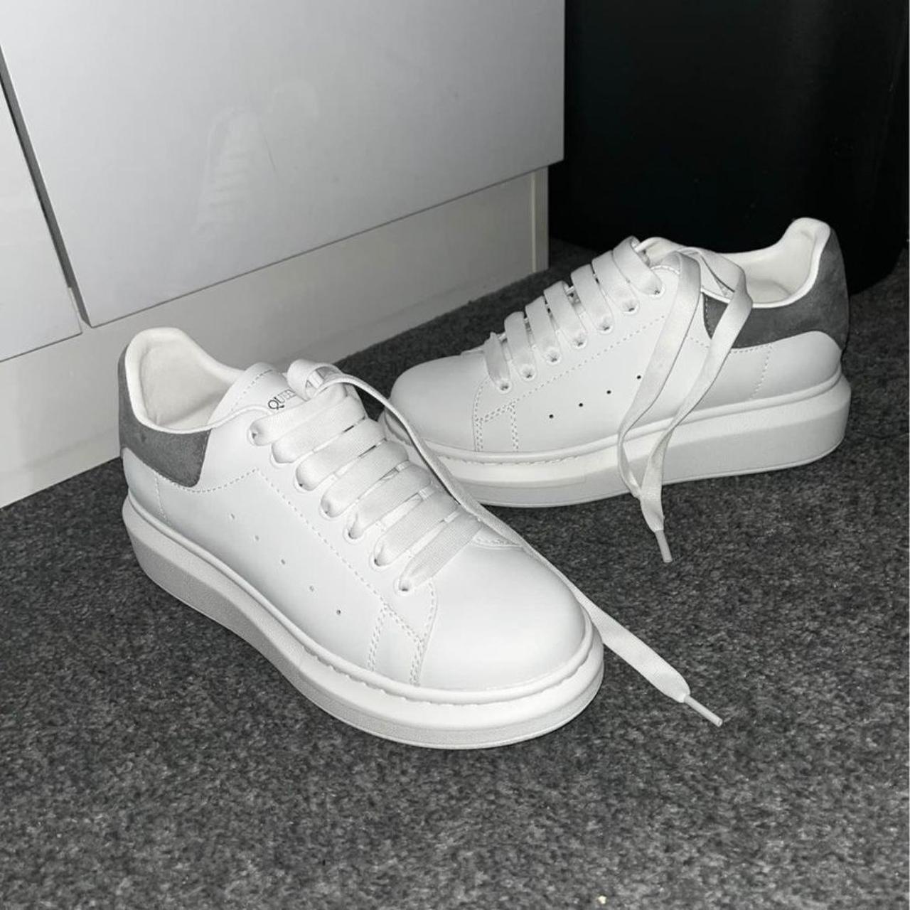 Alexander McQueen s oversized sole sneakers White. Depop