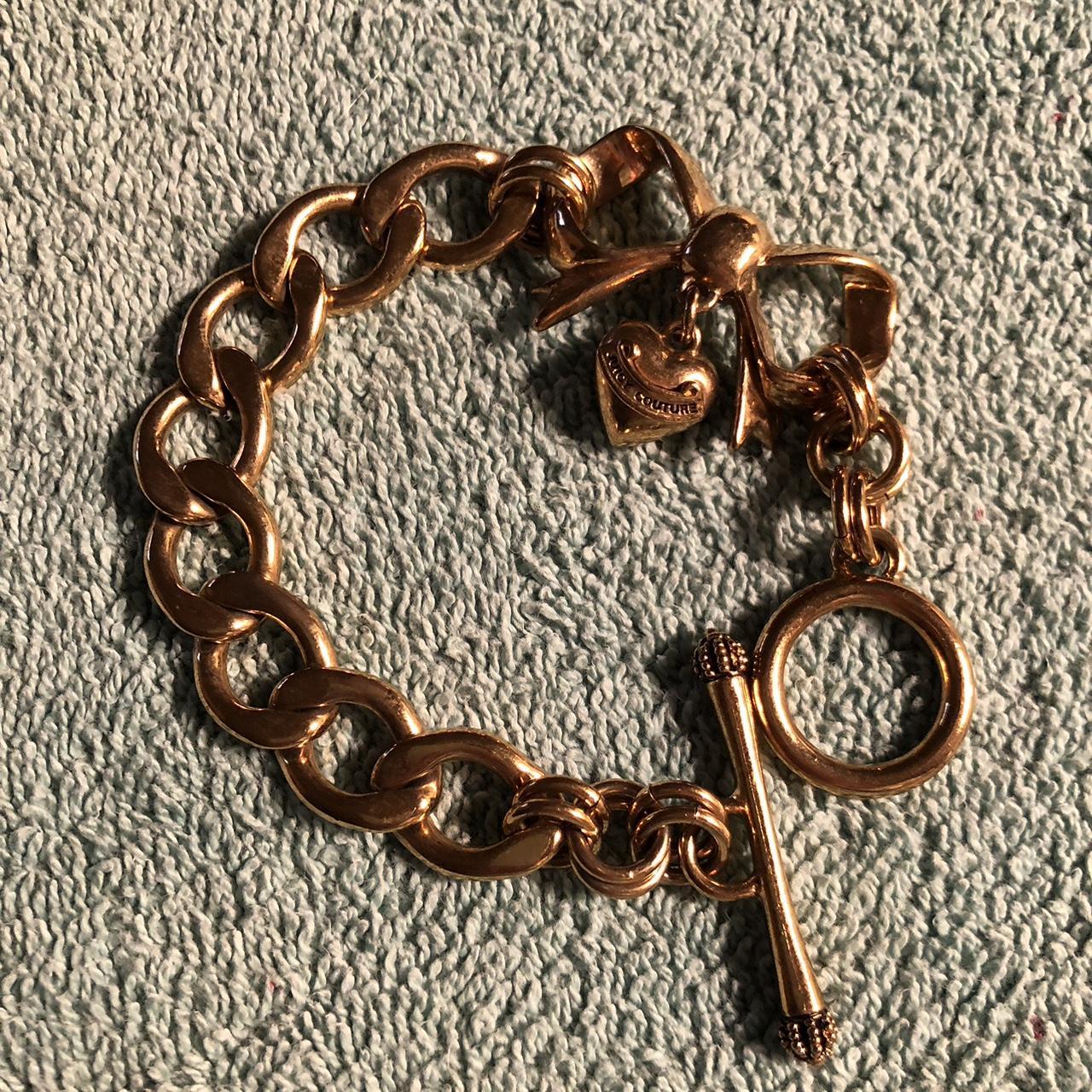 Juicy Couture charm bracelet featuring a crystal - Depop