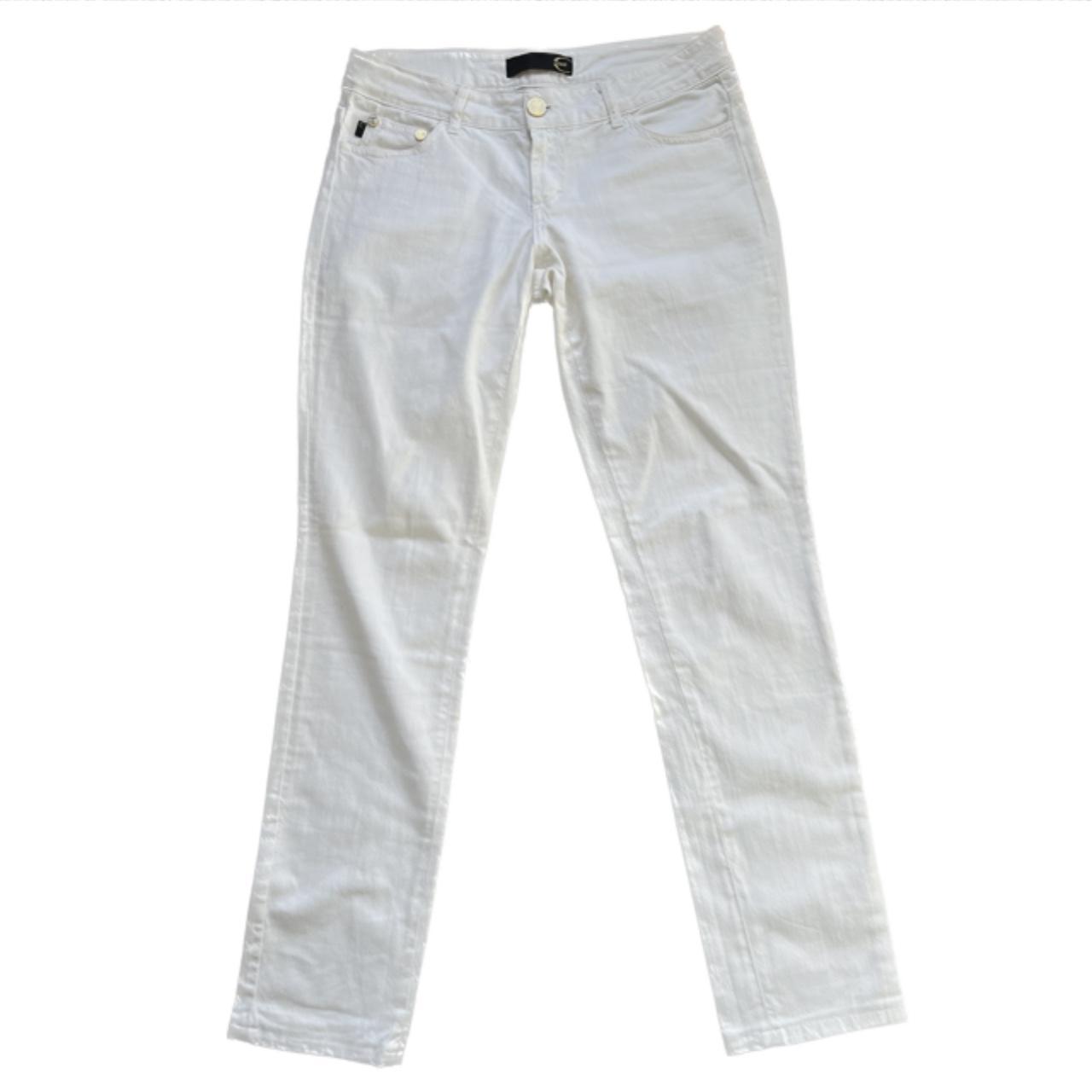 Selling vintage Roberto Cavalli white denim jeans... - Depop