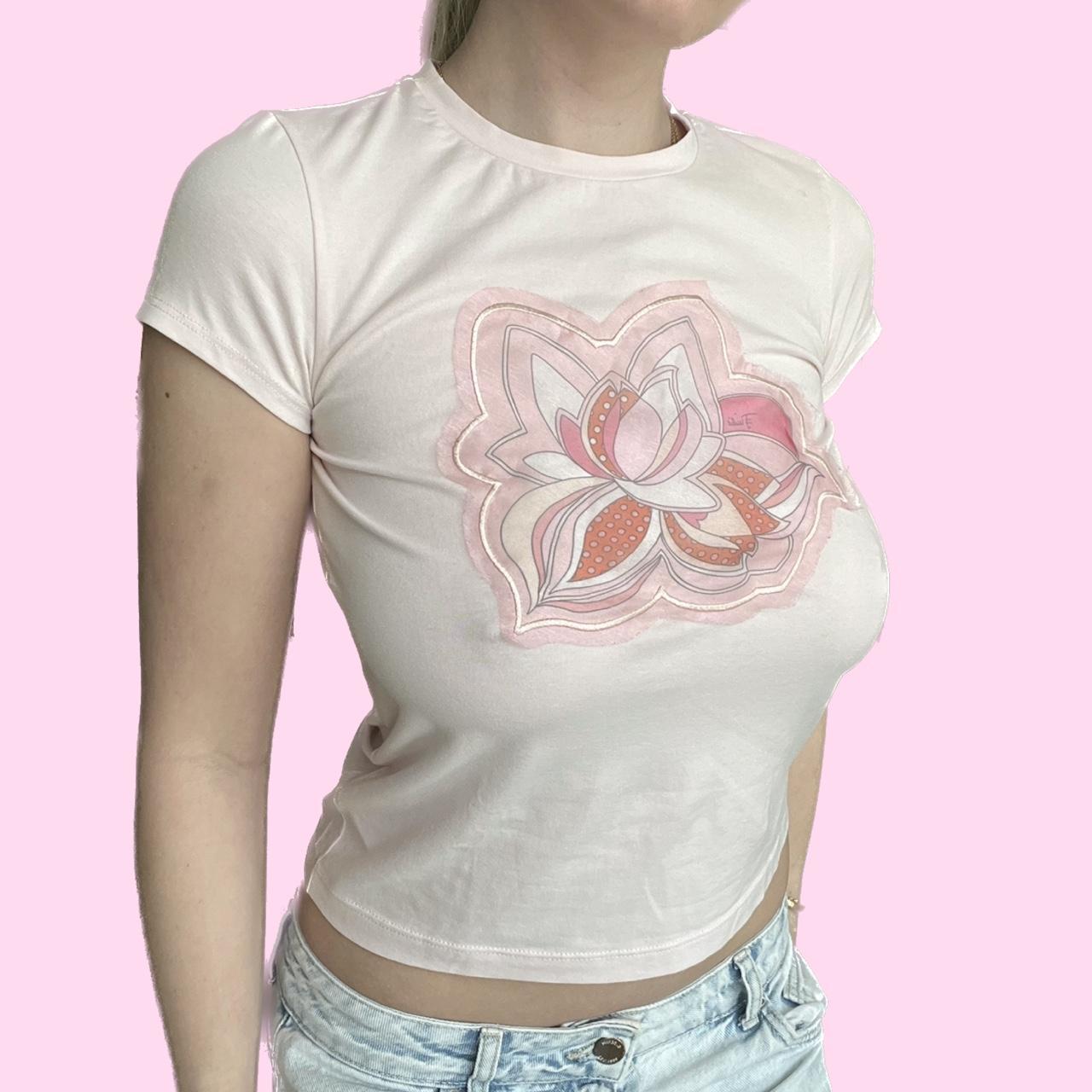 Vintage baby pink Emilio Pucci top with embroidered... - Depop