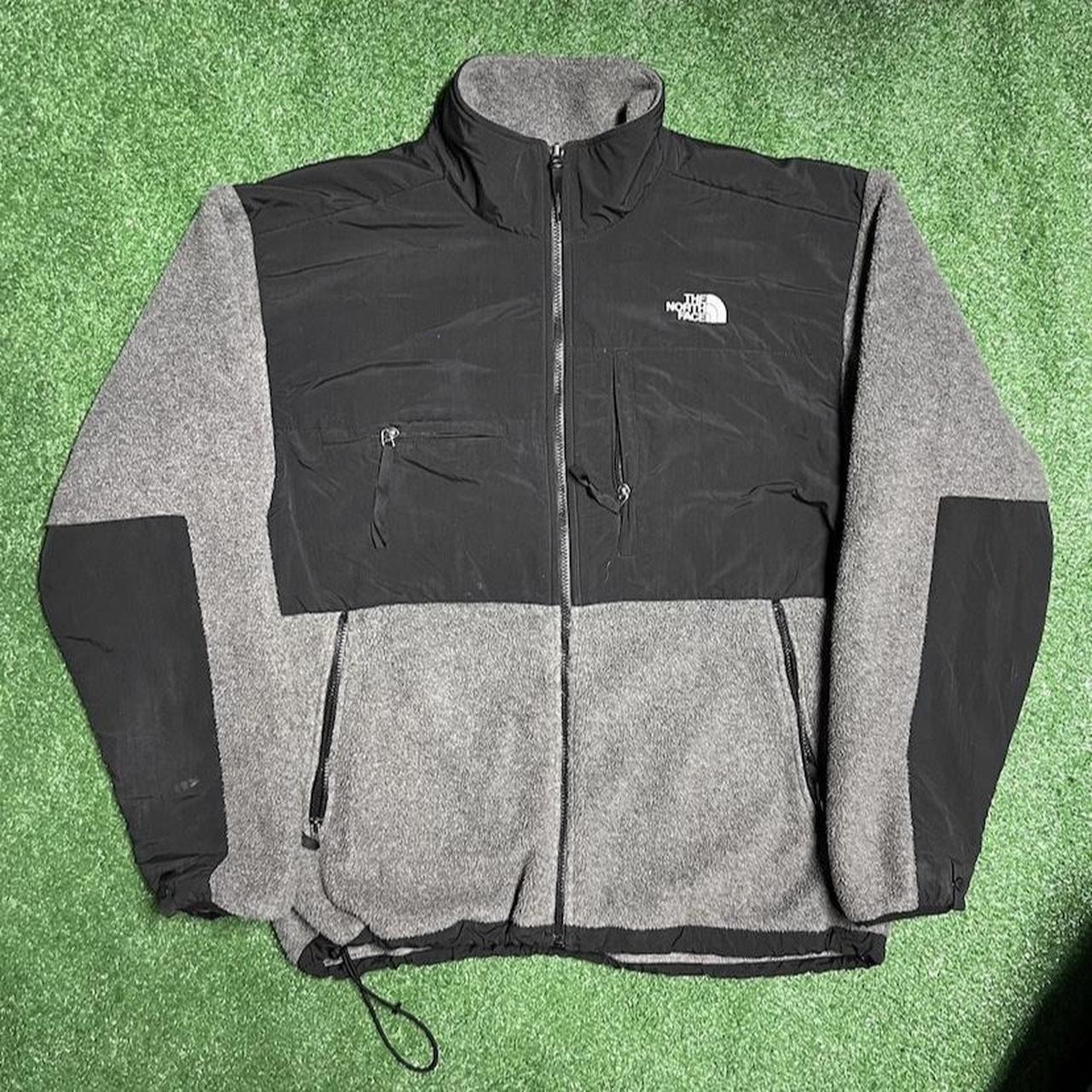 Vintage North Face Denali Zipup Fleece Black/Grey... - Depop