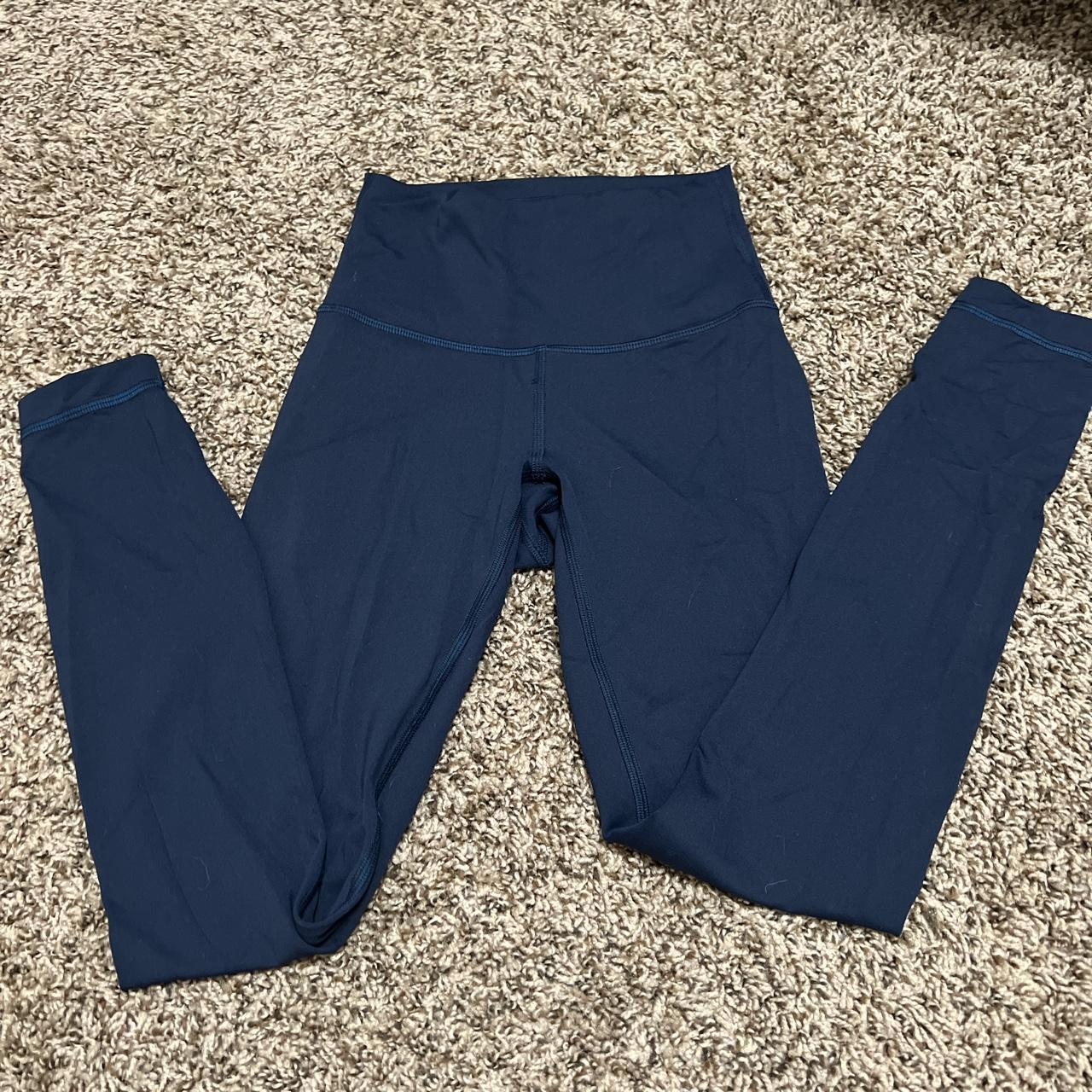 navy blue lululemon leggings size 2 perfect... - Depop