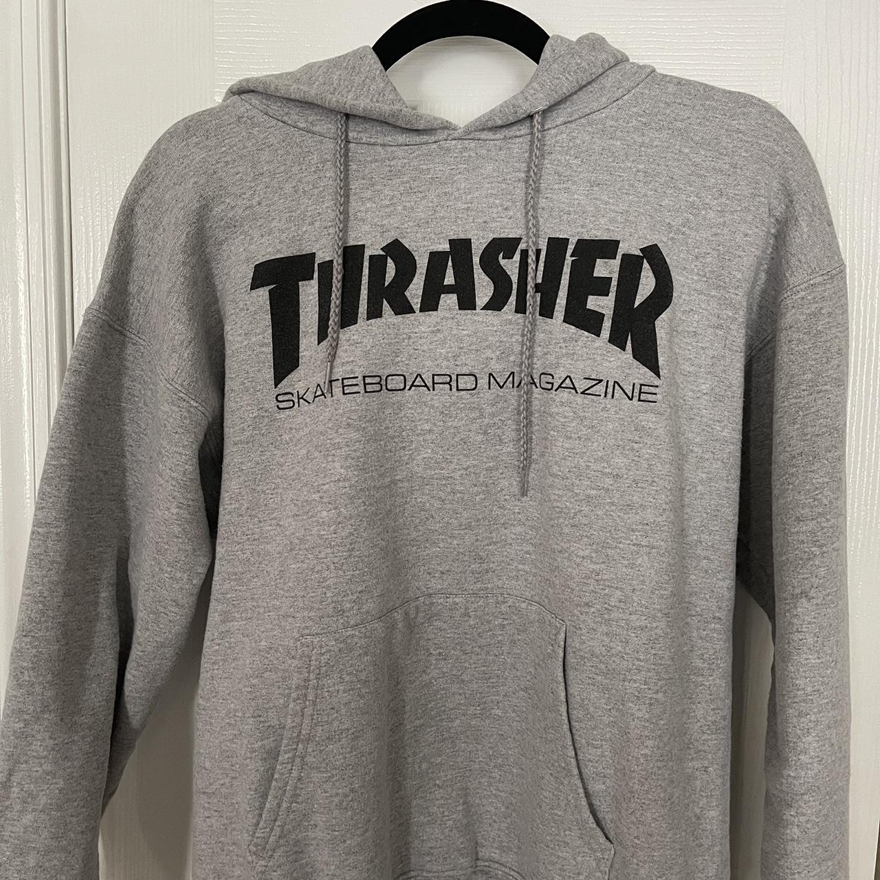thrasher grey hoodie. no signs of wear and tear.... - Depop