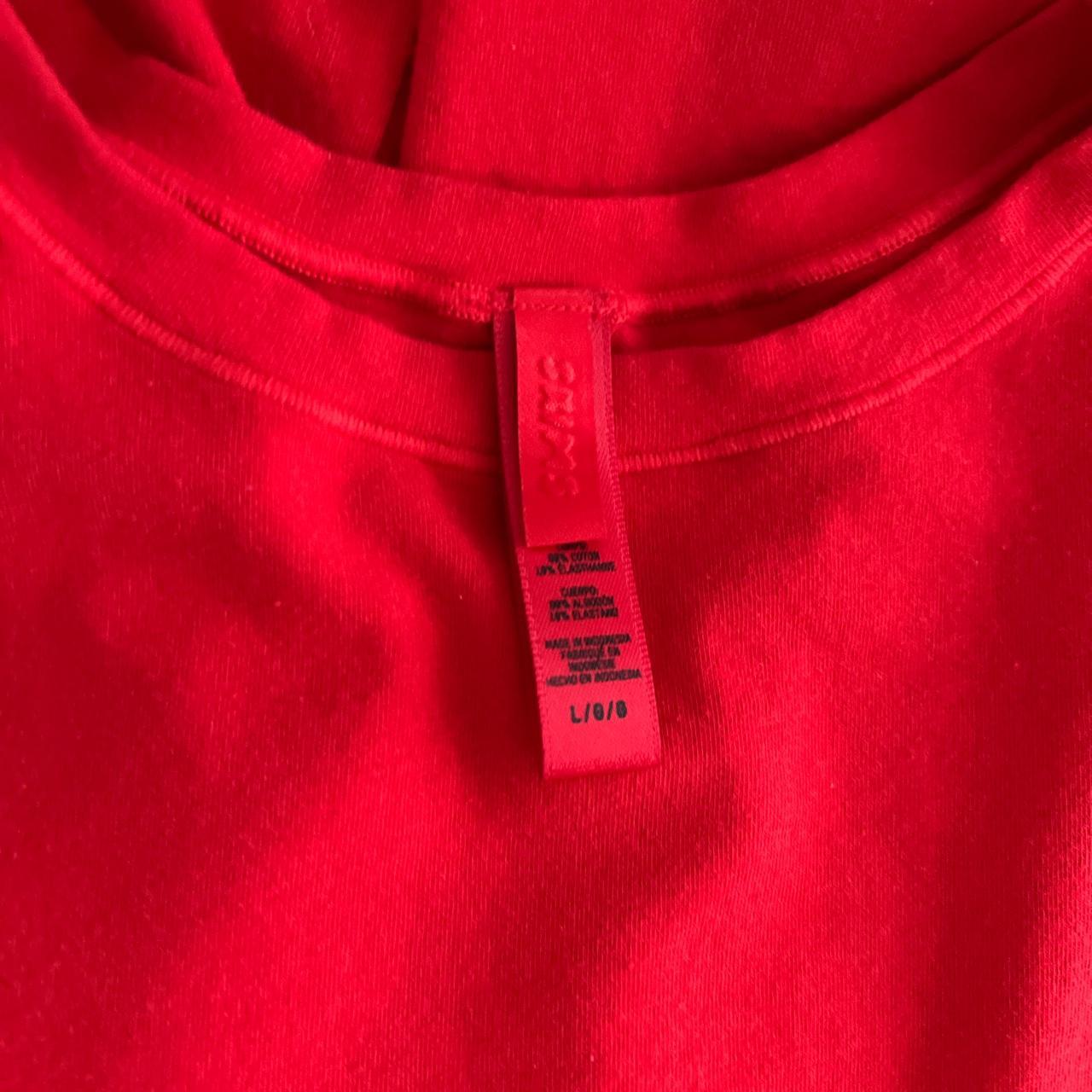 Skims Women's Red T-shirt | Depop