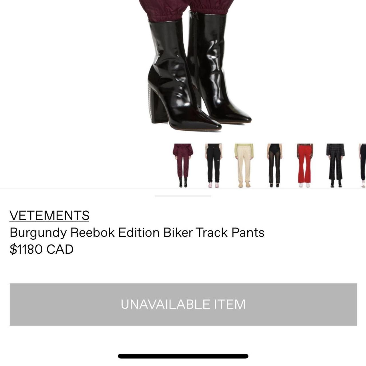 VETEMENTS x REEBOK Burgundy track pants MATCHING. Depop