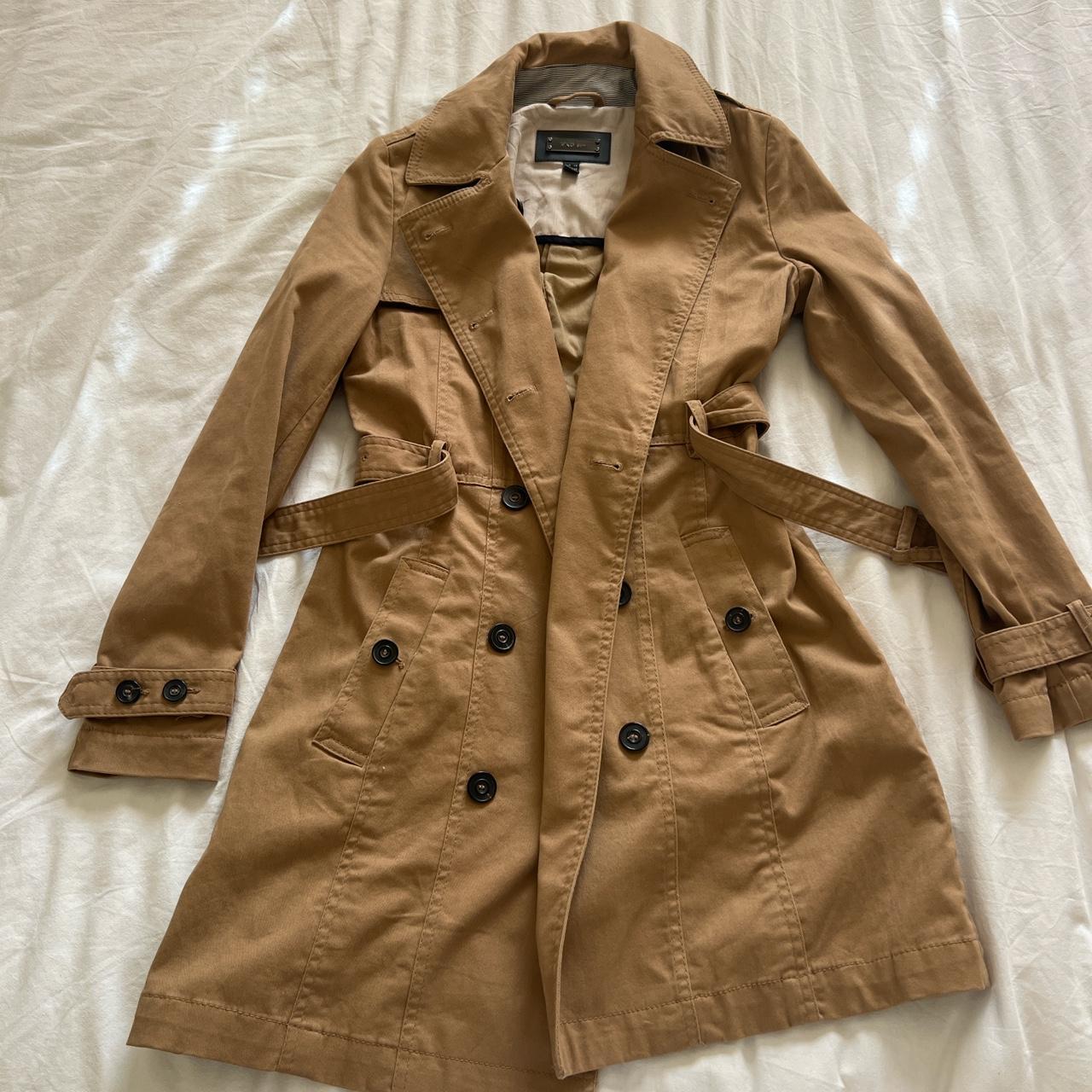 Mango xs belted trench coat excellent condition.... - Depop
